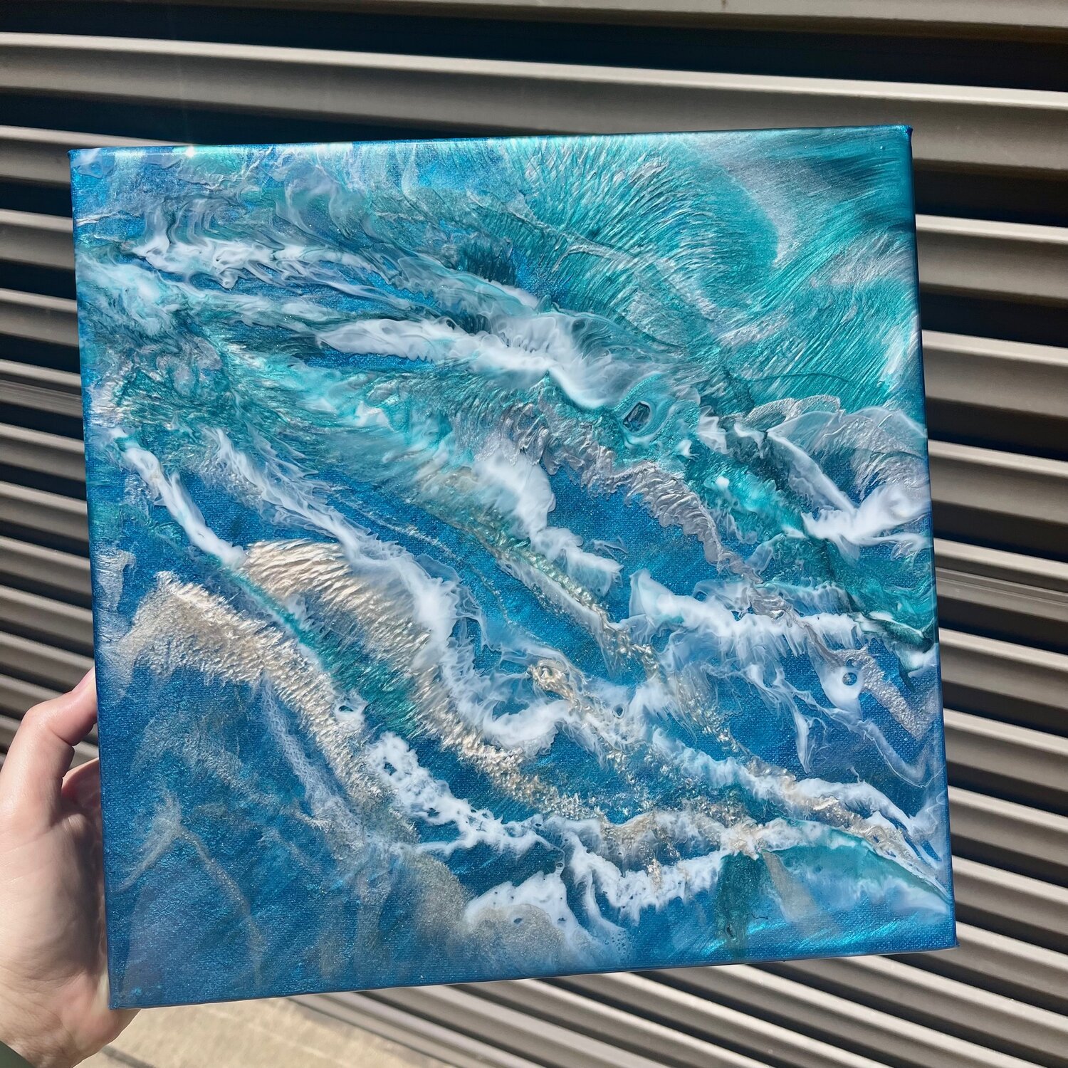 Resin artwork. Ocean landscape. Original artwork by Brenda Stone Art.