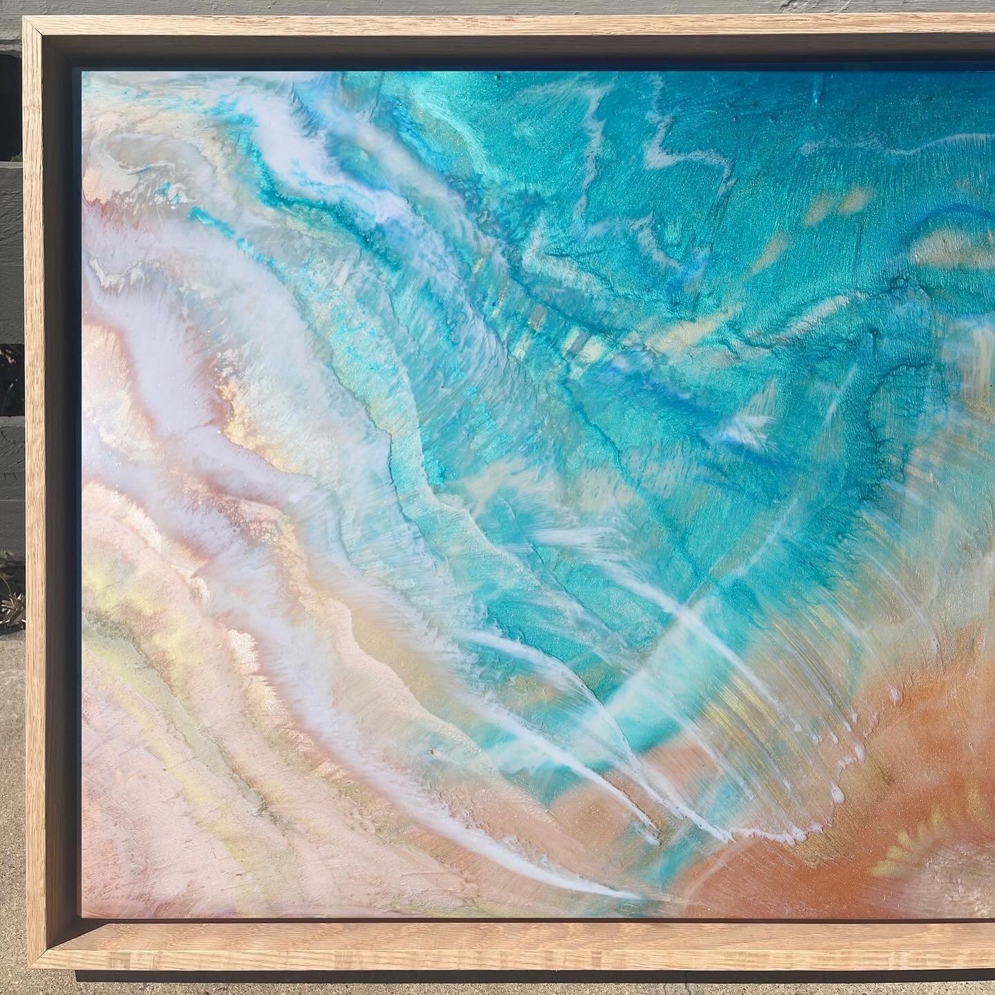 Resin and acrylic, ocean artwork. Brenda Stone Art, 2023. 