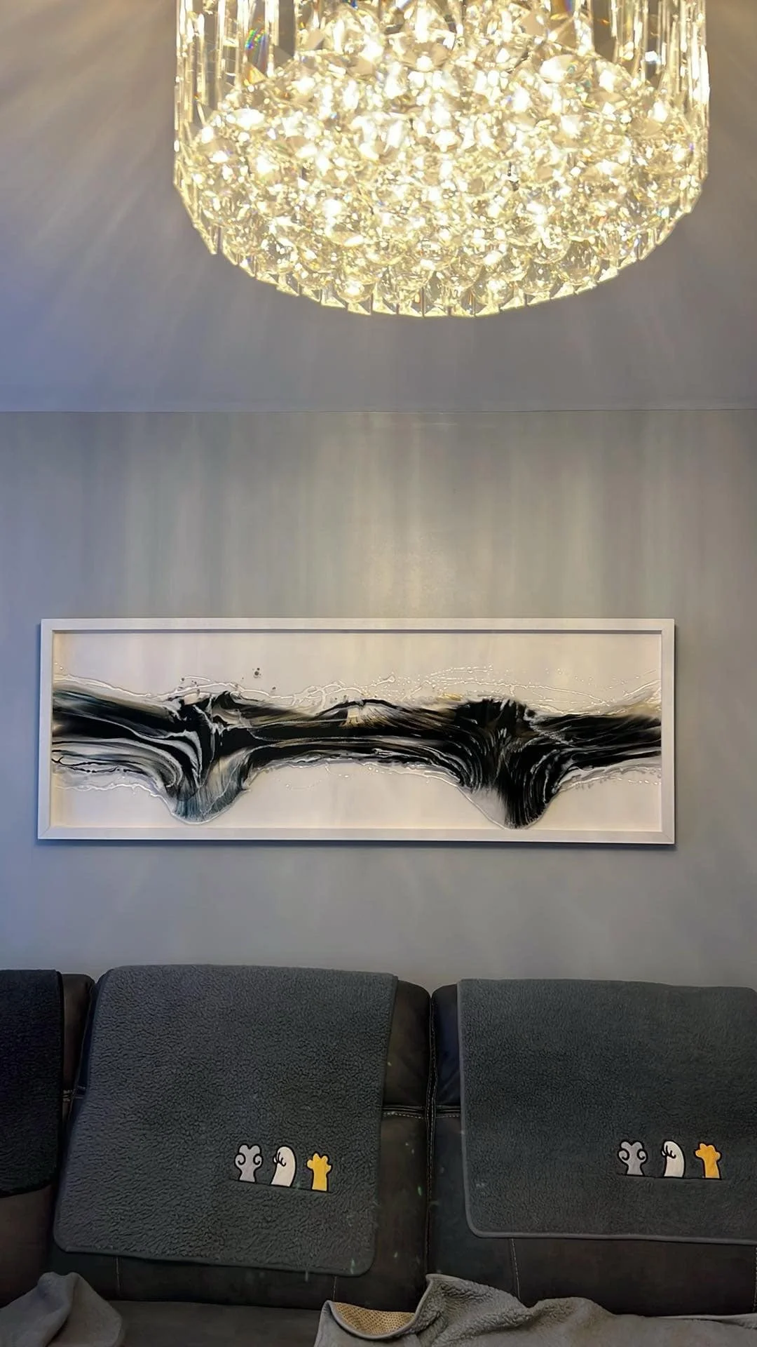  Custom Designed Artwork for Luxury home - inspired abstract with resin &amp; clear glass by Local Artist Brenda Stone. 