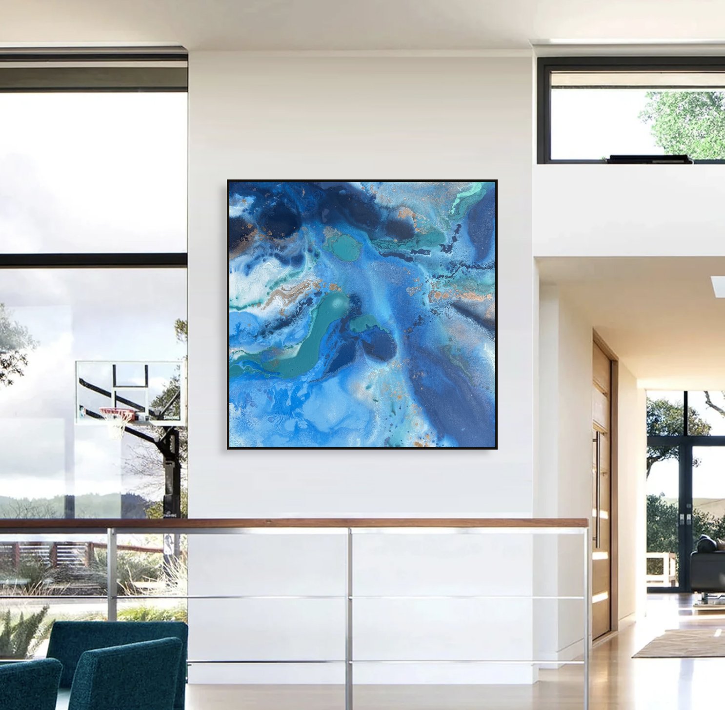Open Waters Abtract black frame in room.jpg