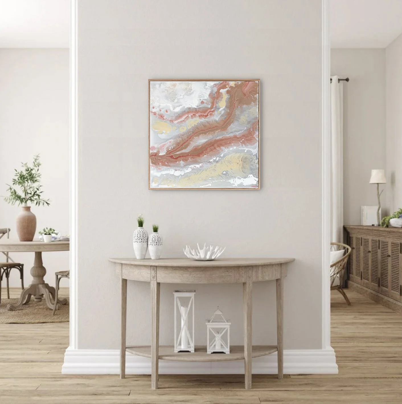 Riverbeds in Blush in room framed.jpg