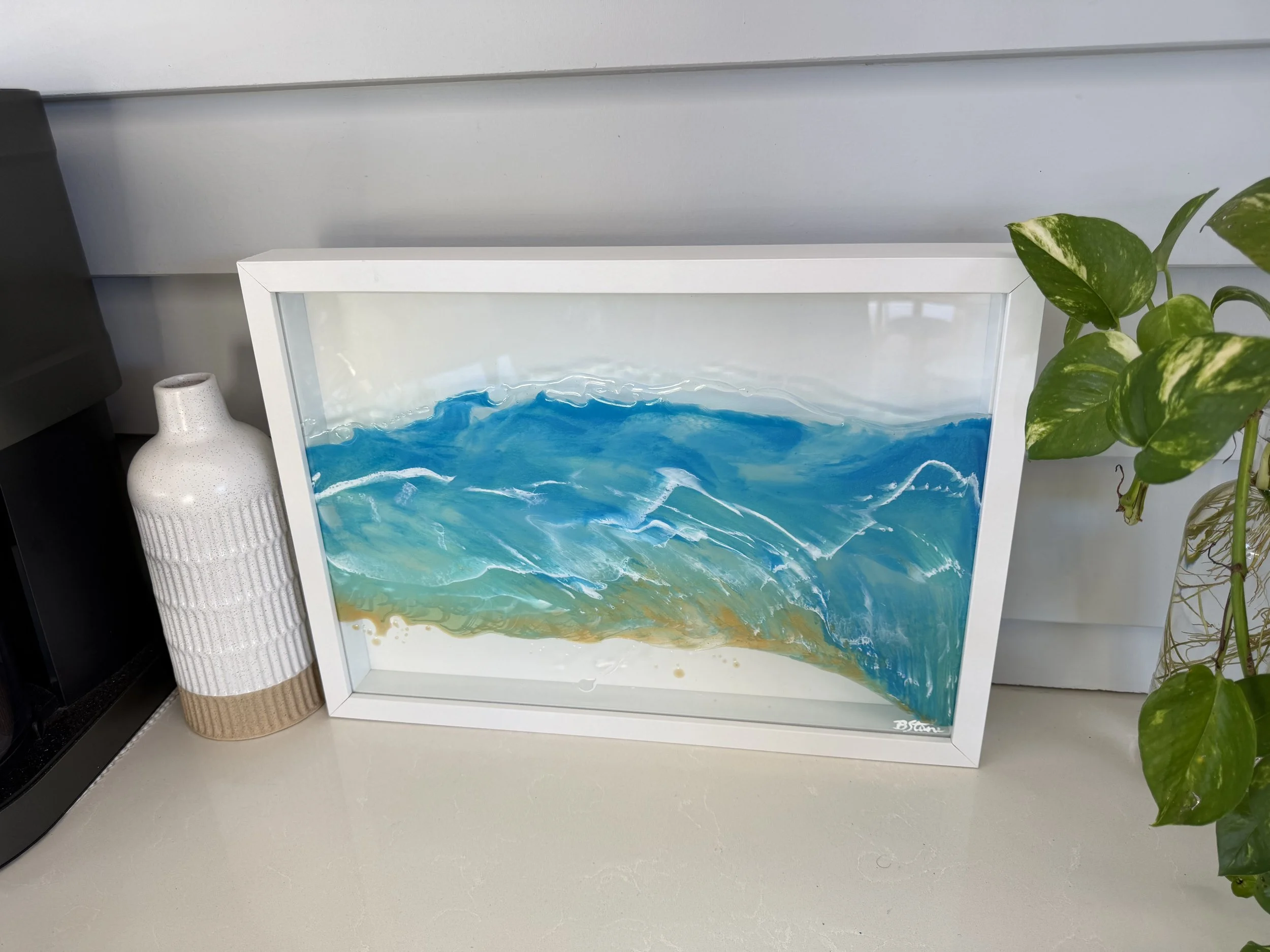 Tropics CLear Ocean Waves 32 x 45cm on bench.jpg