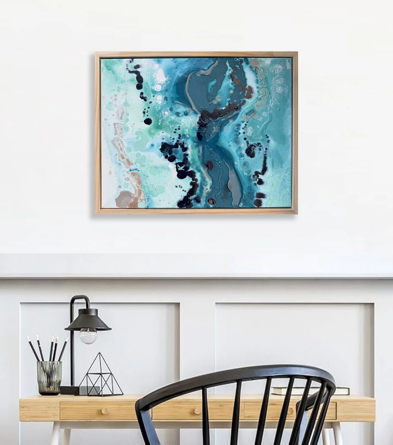 Above the Reef framed over desk interior horizontal.jpg