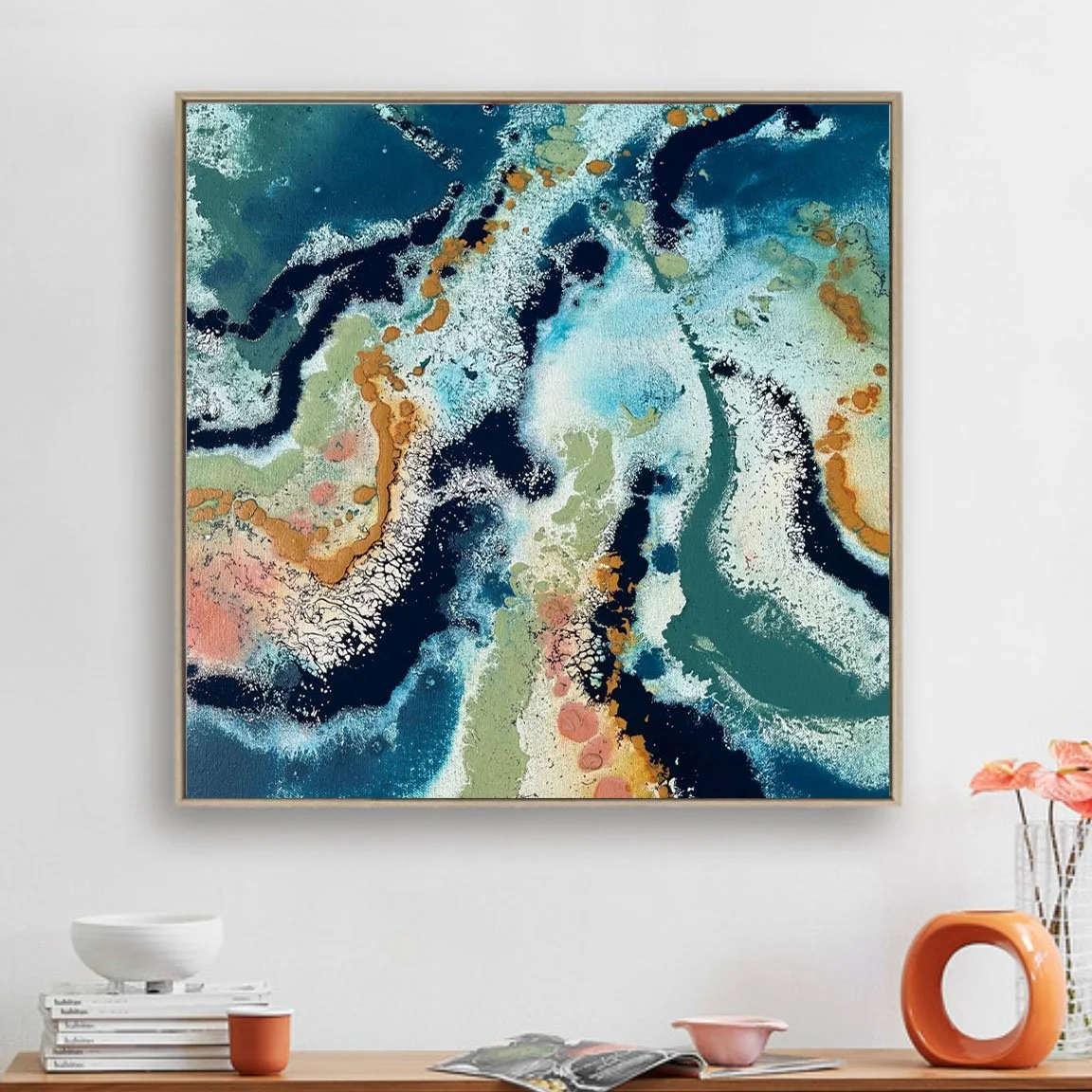 Abstract in room framed artwork 2024.jpg