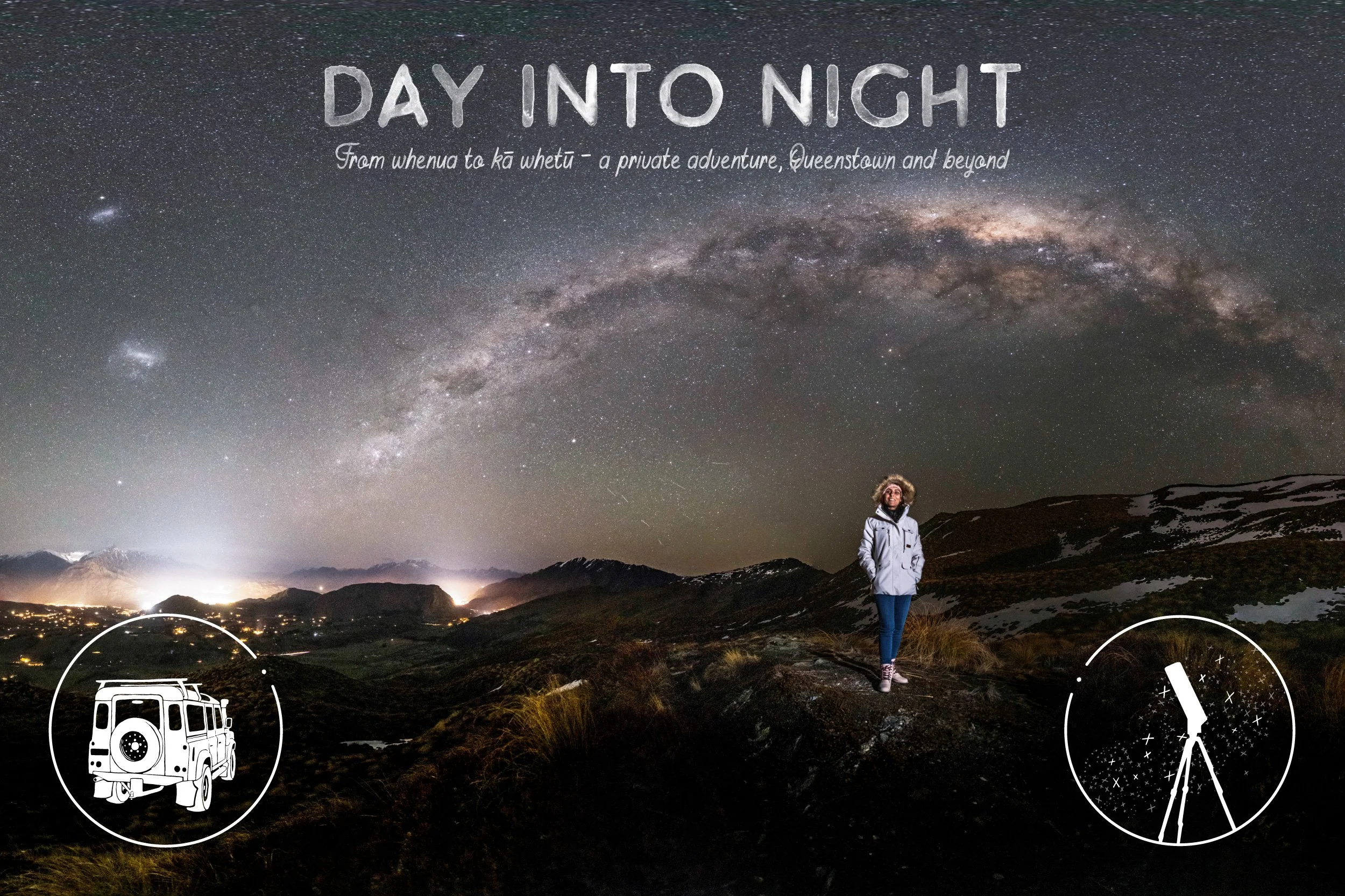 AuthenticAs Day into Night - private guided adventure departing Queenstown, New Zealand