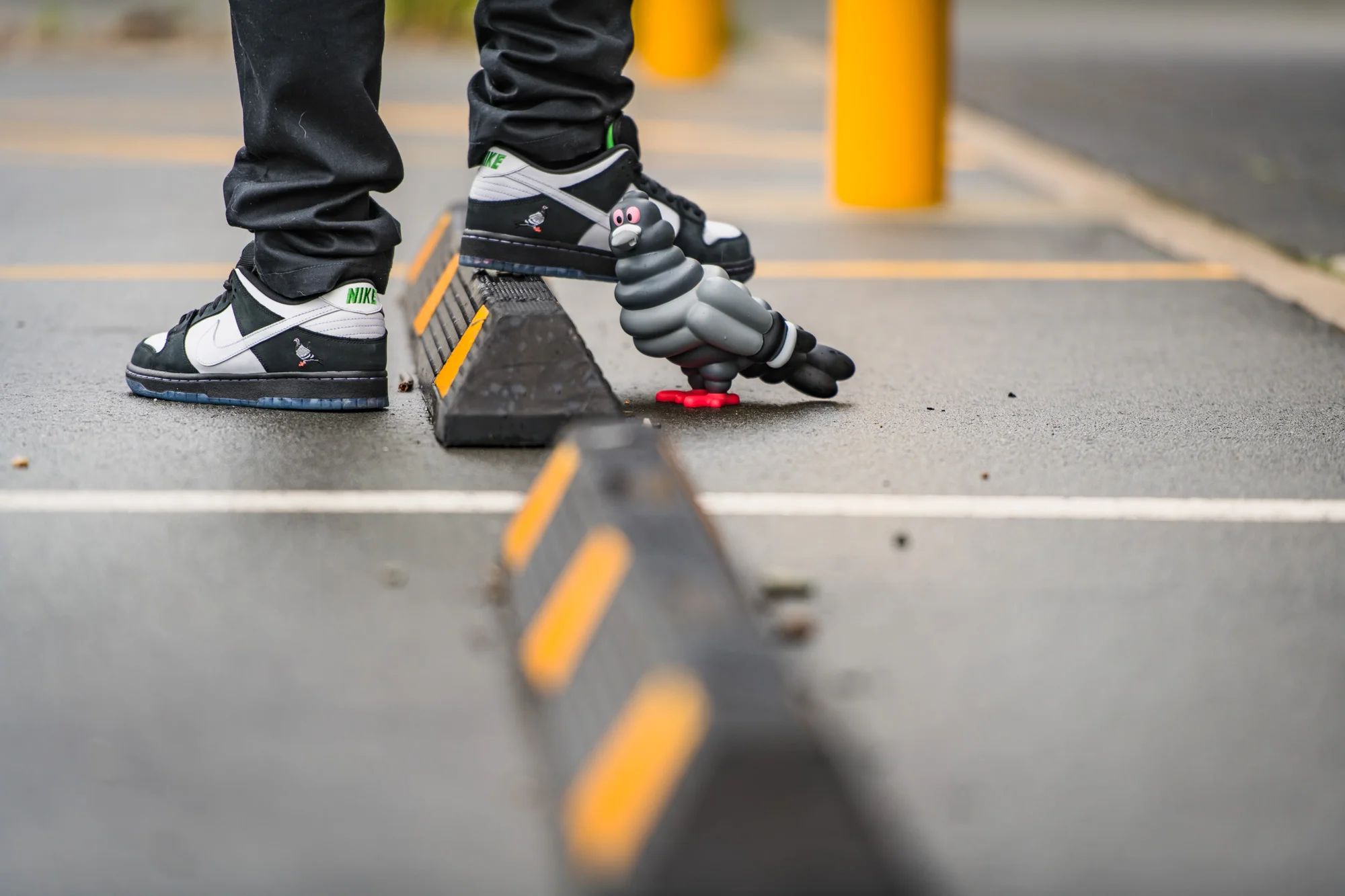 nike sb panda pigeon on feet