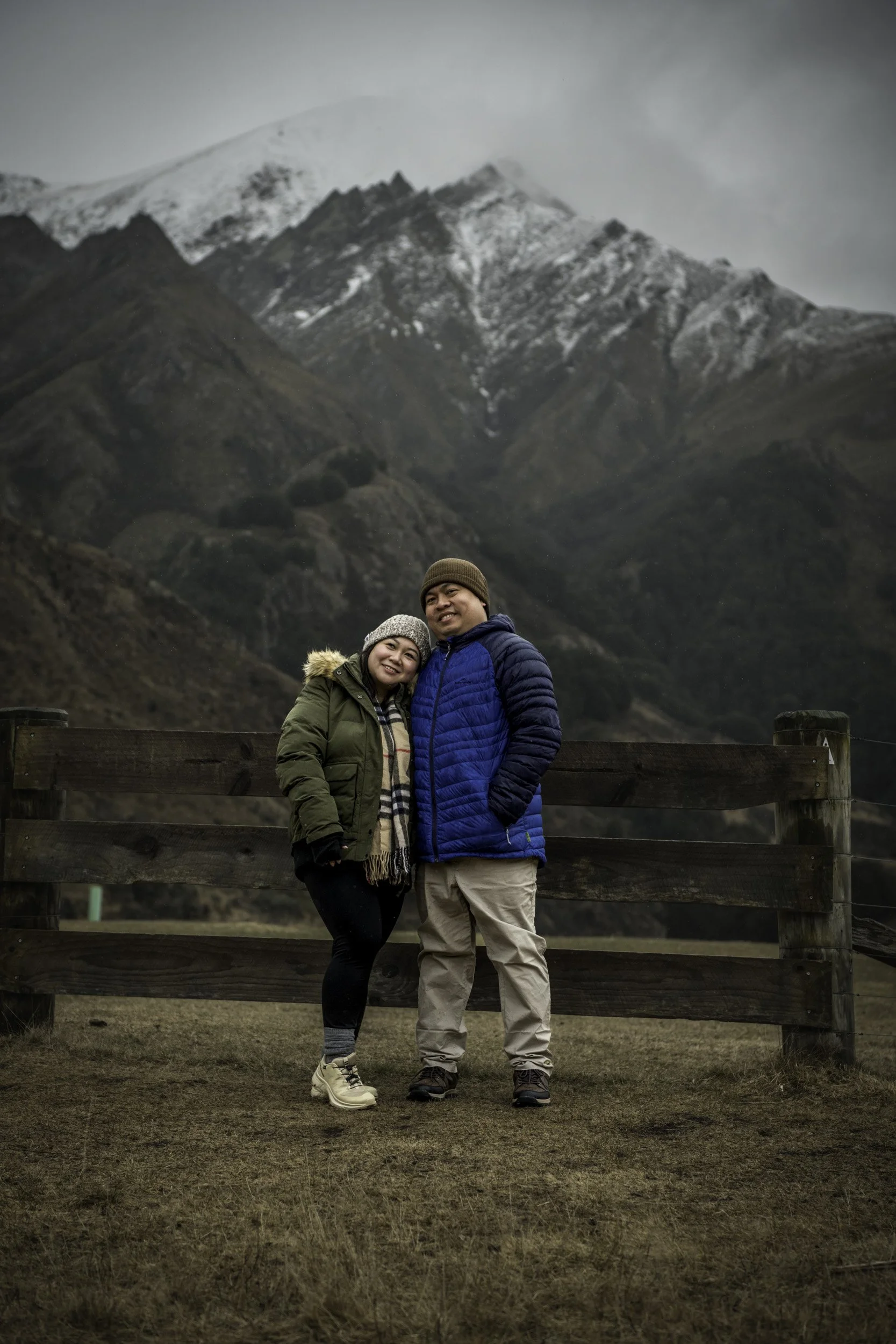 Couple celebrating their anniversary at Moke Lake, photographed during a private tour