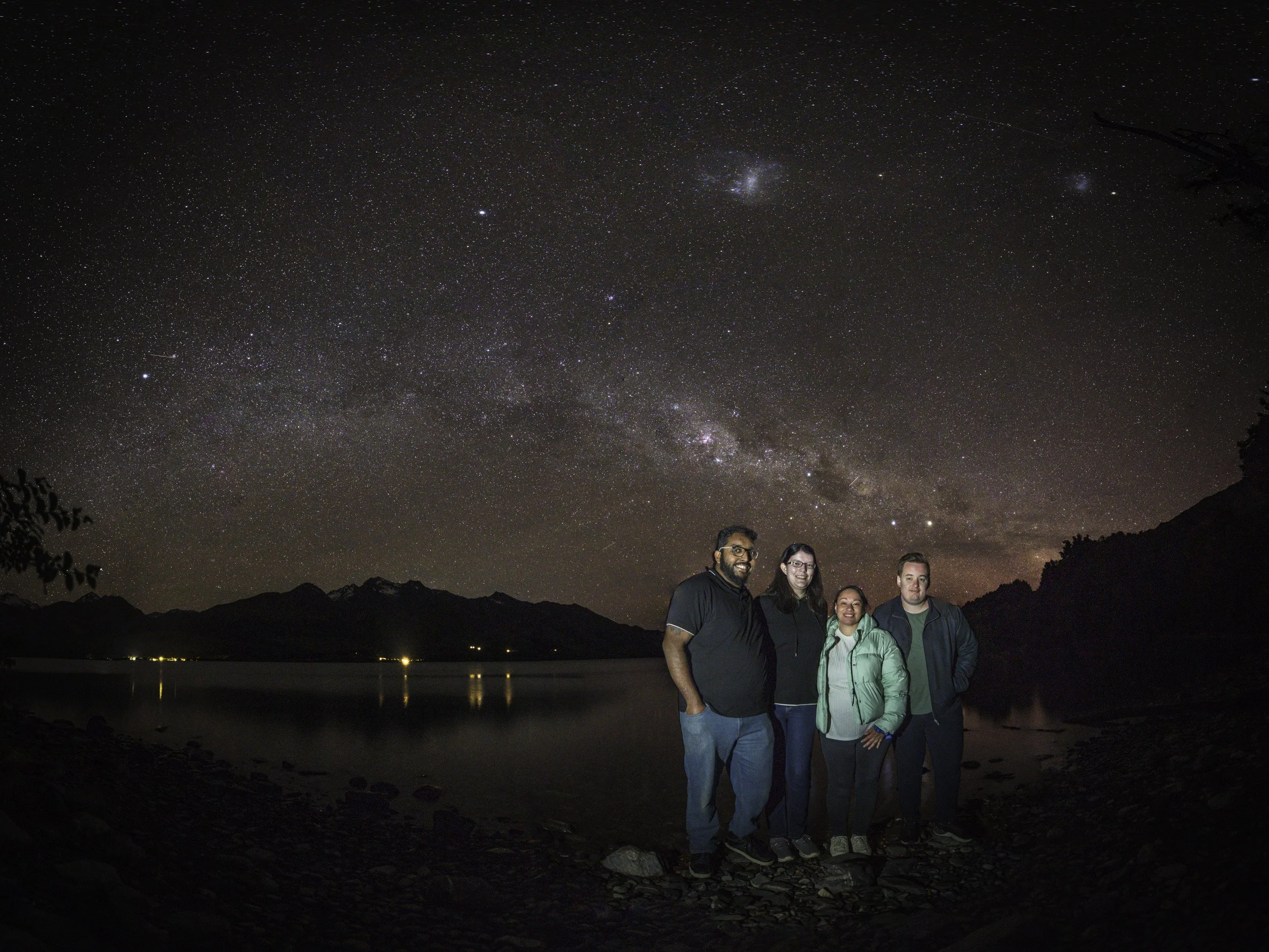 Southern night sky with Magellanic Clouds, Tāhuna Dark Sky Sanctuary