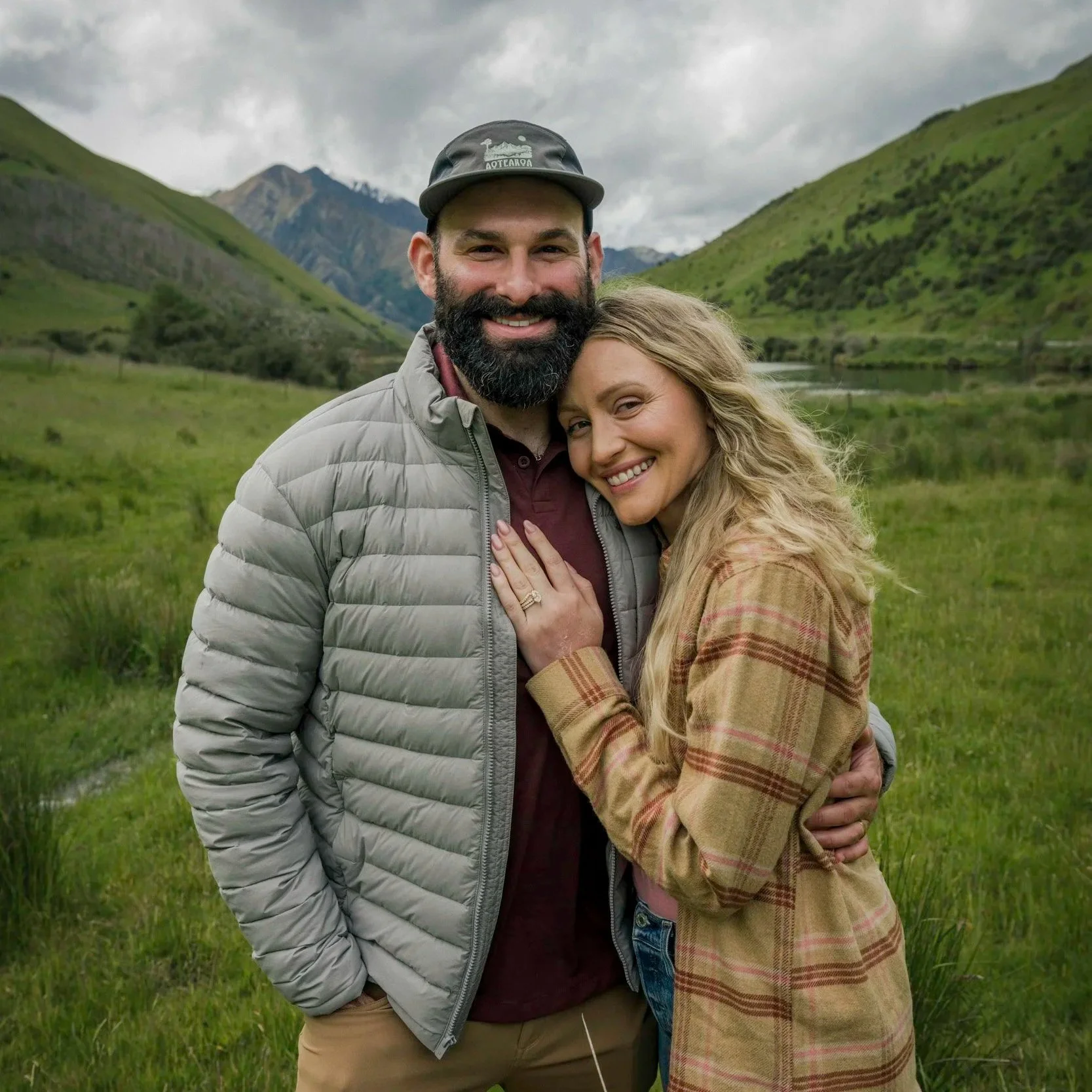 American couple on honeymoon photographed on route to Moke Lake as part of their authenticAs Day into night Adventure