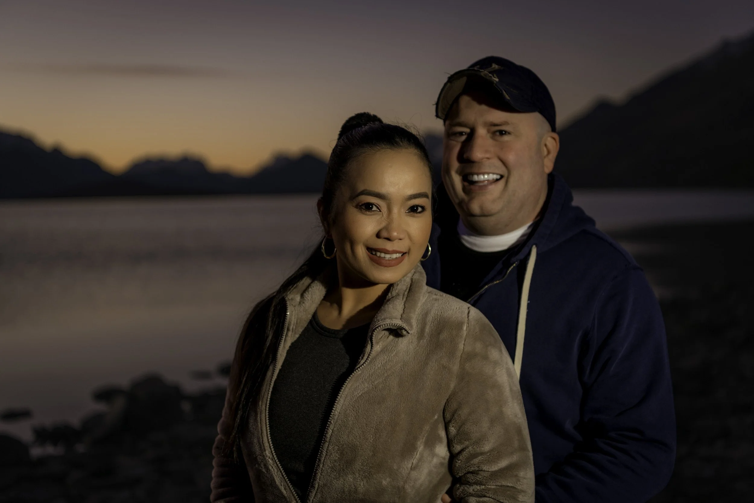 Iconic Glenorchy landscape photograph, Tāhuna / Glenorchy, New Zealand - AuthenticAs Top & Back Day into Night