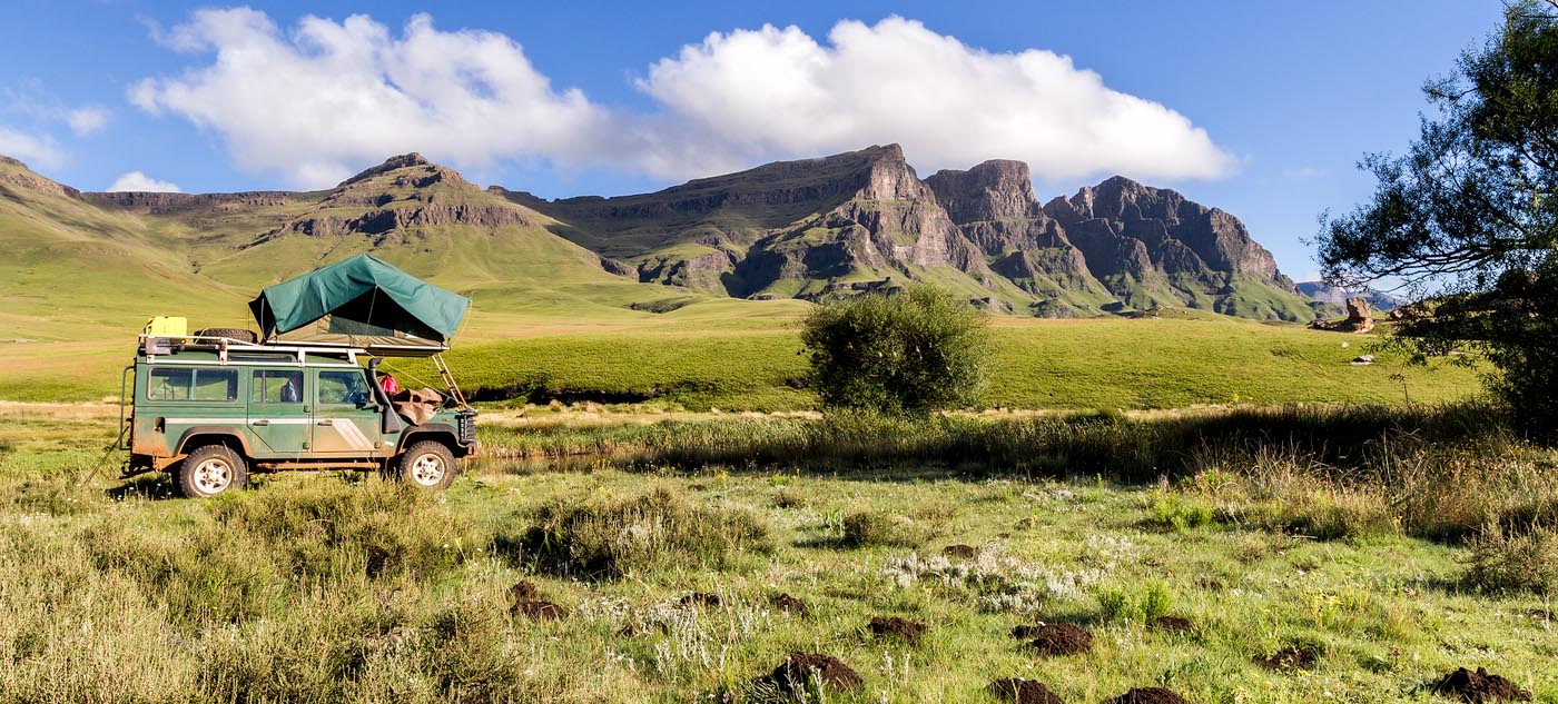 Camping at Jonathan's Lodge, Sehlabathebe.