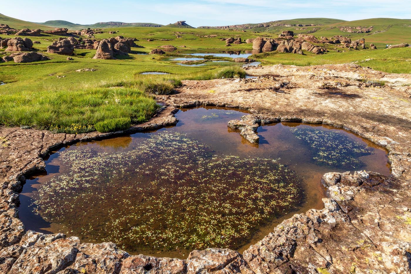 A view south from the upper tarns of Sehlabathebe.