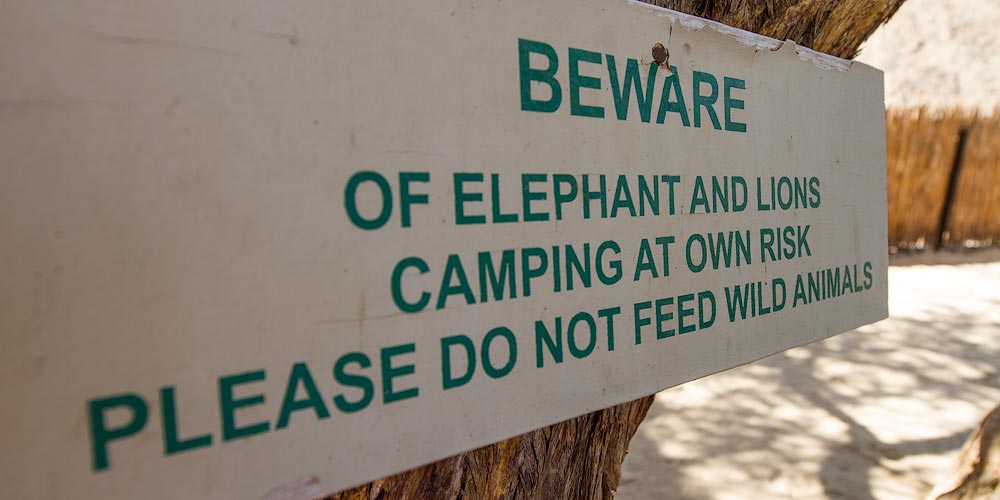 Warning Sign, Ugab River Rhino Camp