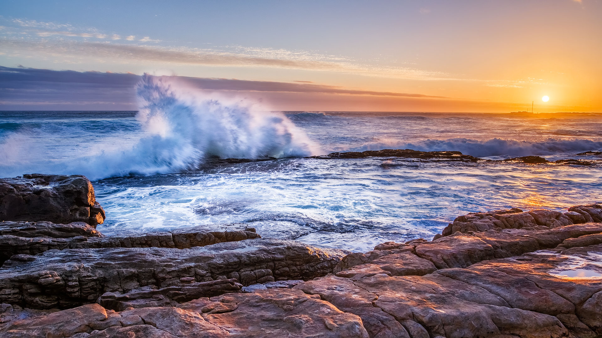 Above: Sunset Wave – an example of the creative freedom offered by HDR and below: the three images that made it possible.