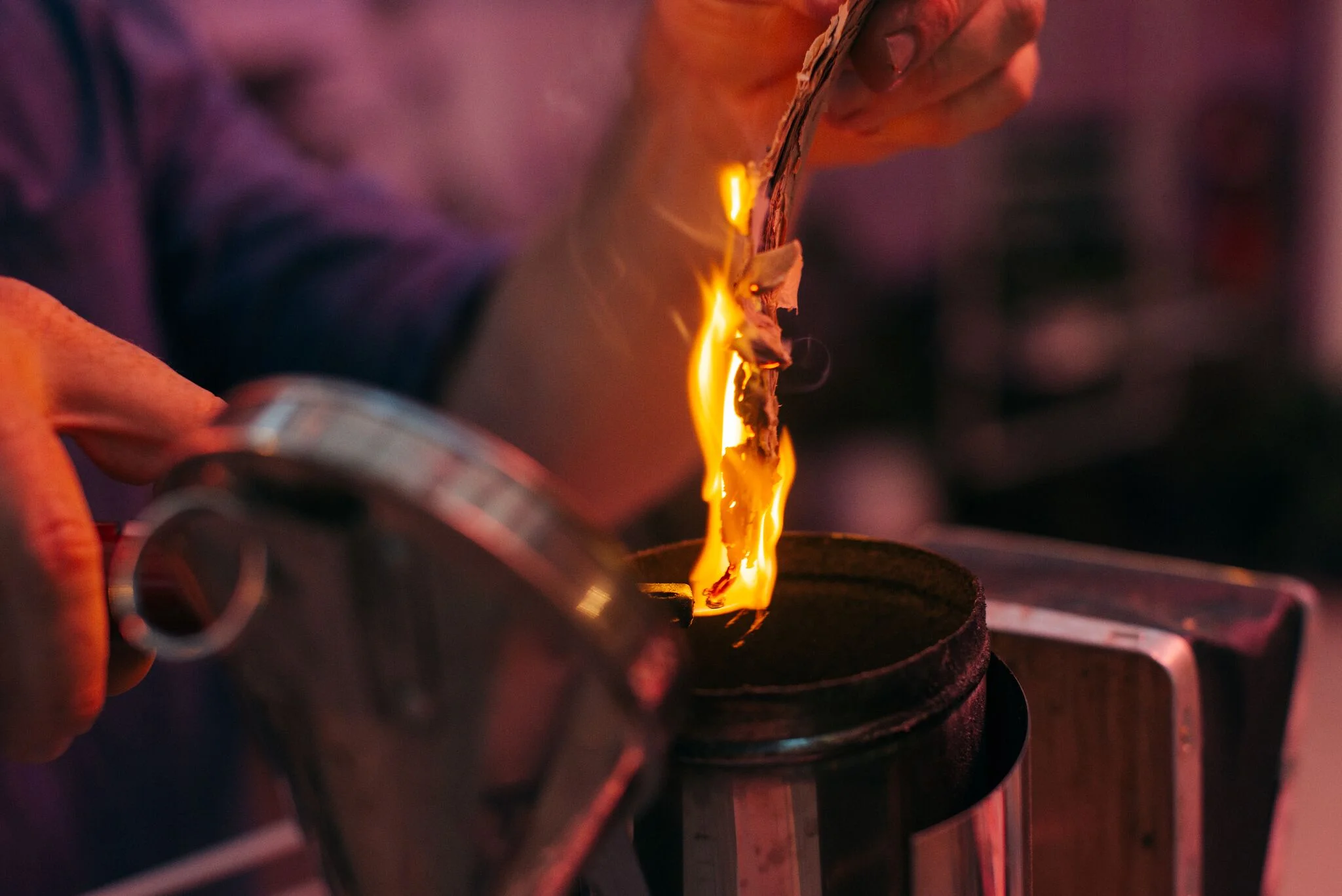 Burning Paperbark for There is Room at The Table , poetry writing performance by Honey Fingers at Testing Grounds for Forum of Sensory Motion November, 2017