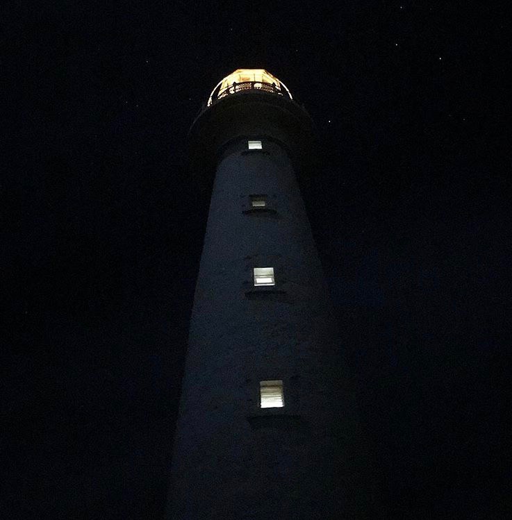Arrival at the lighthouse at night. image by Lichen Kelp
