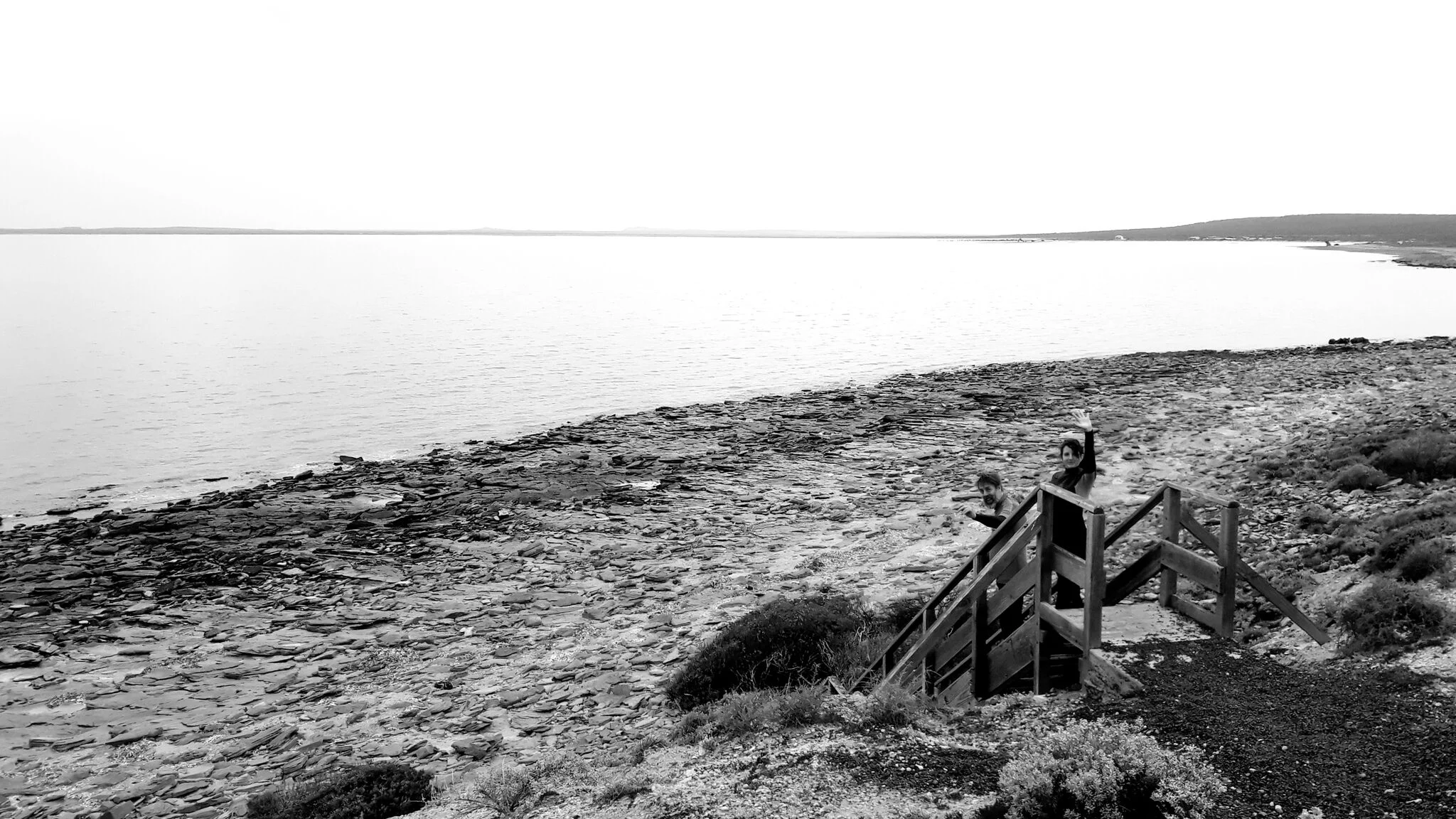 Brodie Ellis with Cameron Robbins, about to enter another realm, Point Lowly 2018.