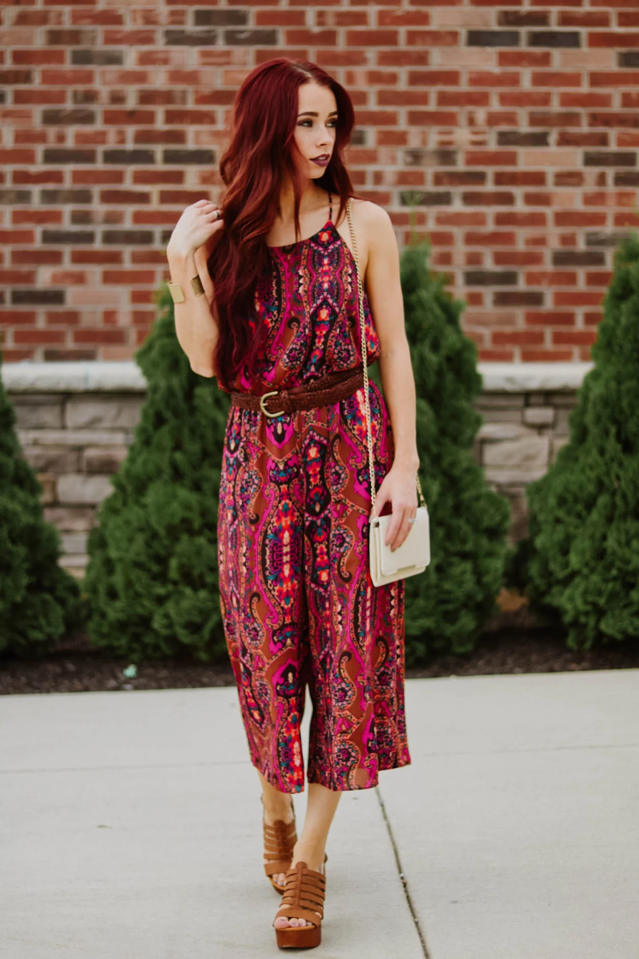 Jumpsuit, Red Dress Boutique || Platforms, Red Dress Boutique || Clutch, Francesca's || Hair, Extensions by Marie