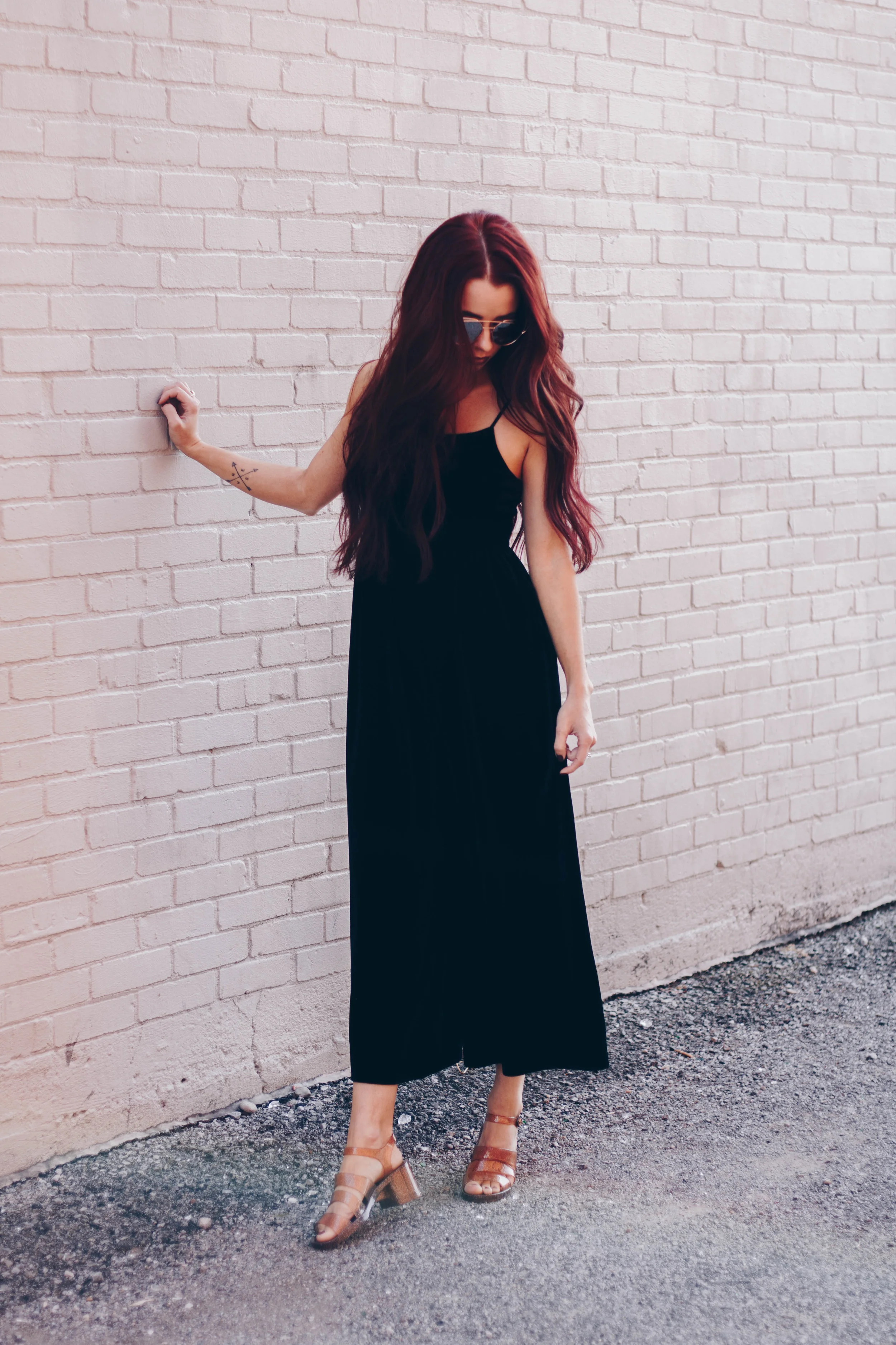 Velvet Jumpsuit, Urban Outfitters || Jelly Shoes, Urban Outfitters || Hair Extensions, Extensions by Marie || Sunglasses, Nordstrom