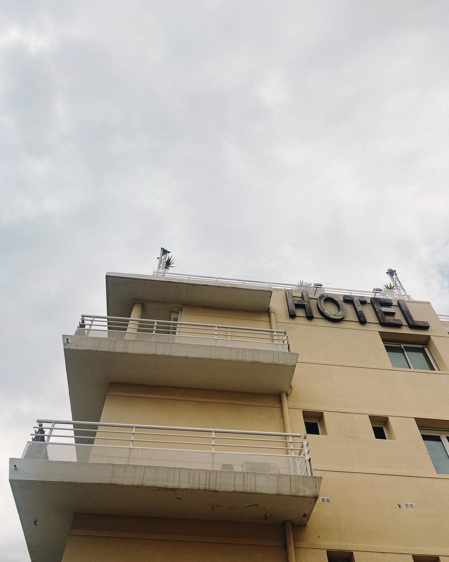 Oh. 
Oh. no. 
We said in unison, as we looked up at our 1950's faux art deco hotel. 
Not because we're snobs - we have stayed in much worse places. But because we invested emotionally in having a luxurious break after cycling 265 km in 5 days. 
And a