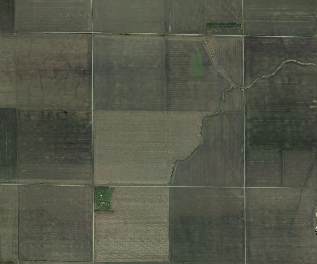 Other than roads and creek beds there's very little in the way of grass head lands separating these fields.