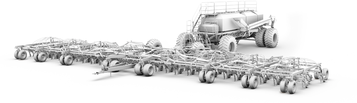 80ft (24m) Seed Hawk XL Air Drill and 980 Air Cart