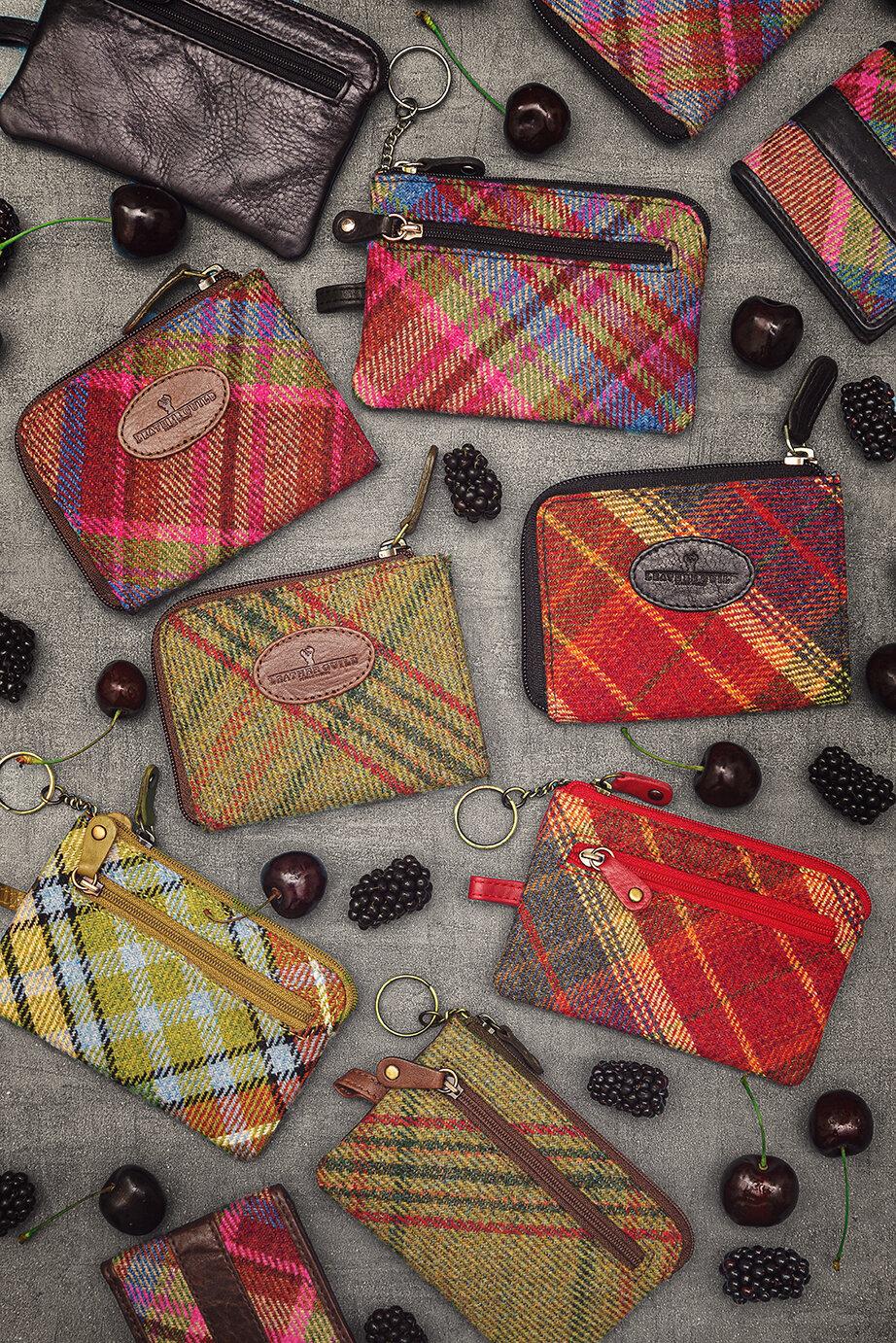 Leather and Tweed Coin Purses by Leather Guild