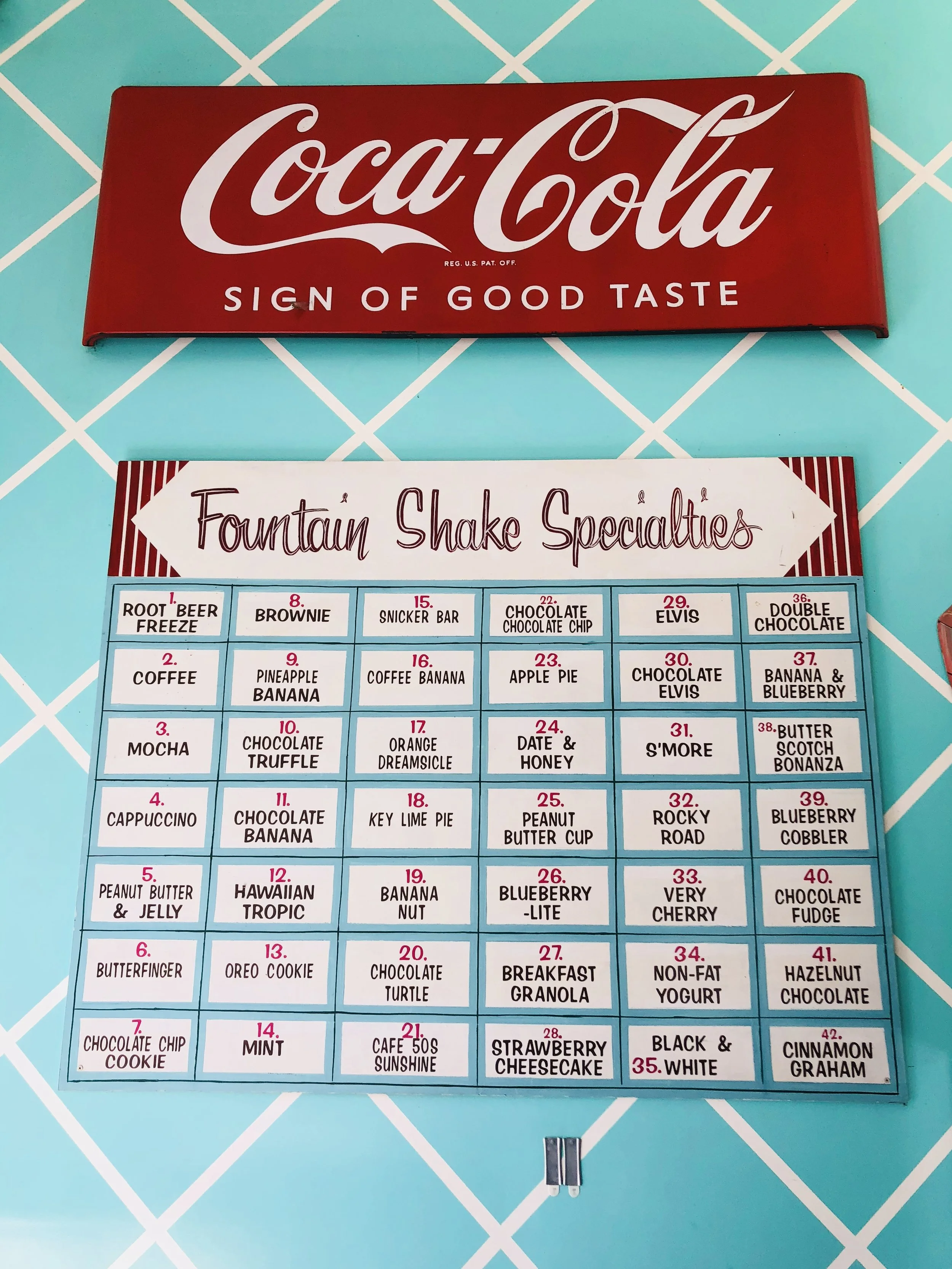 The milkshake menu. I had one of the chocolate ones.