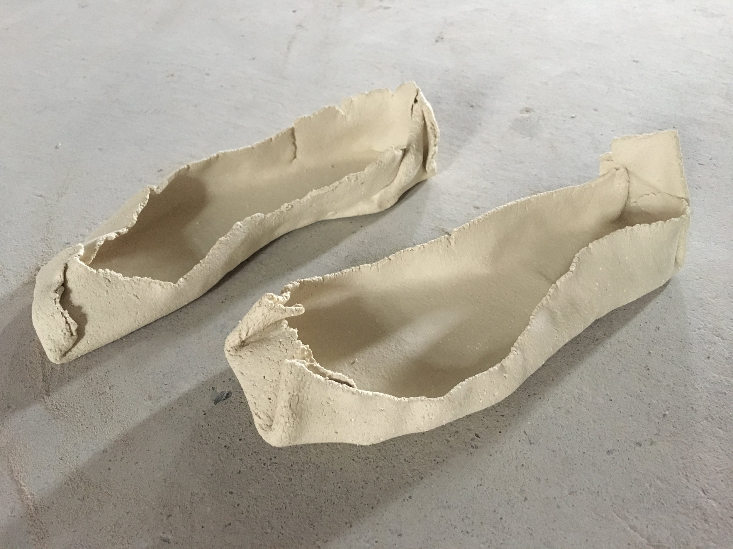 Foot wrappings - life size and very little shrinkage.