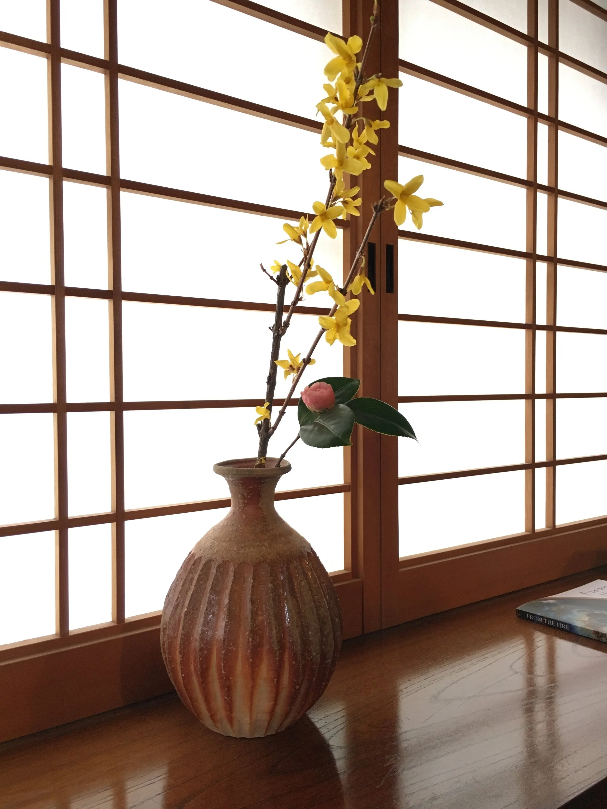 Yoshiko's beautiful vase and flower arrangement.