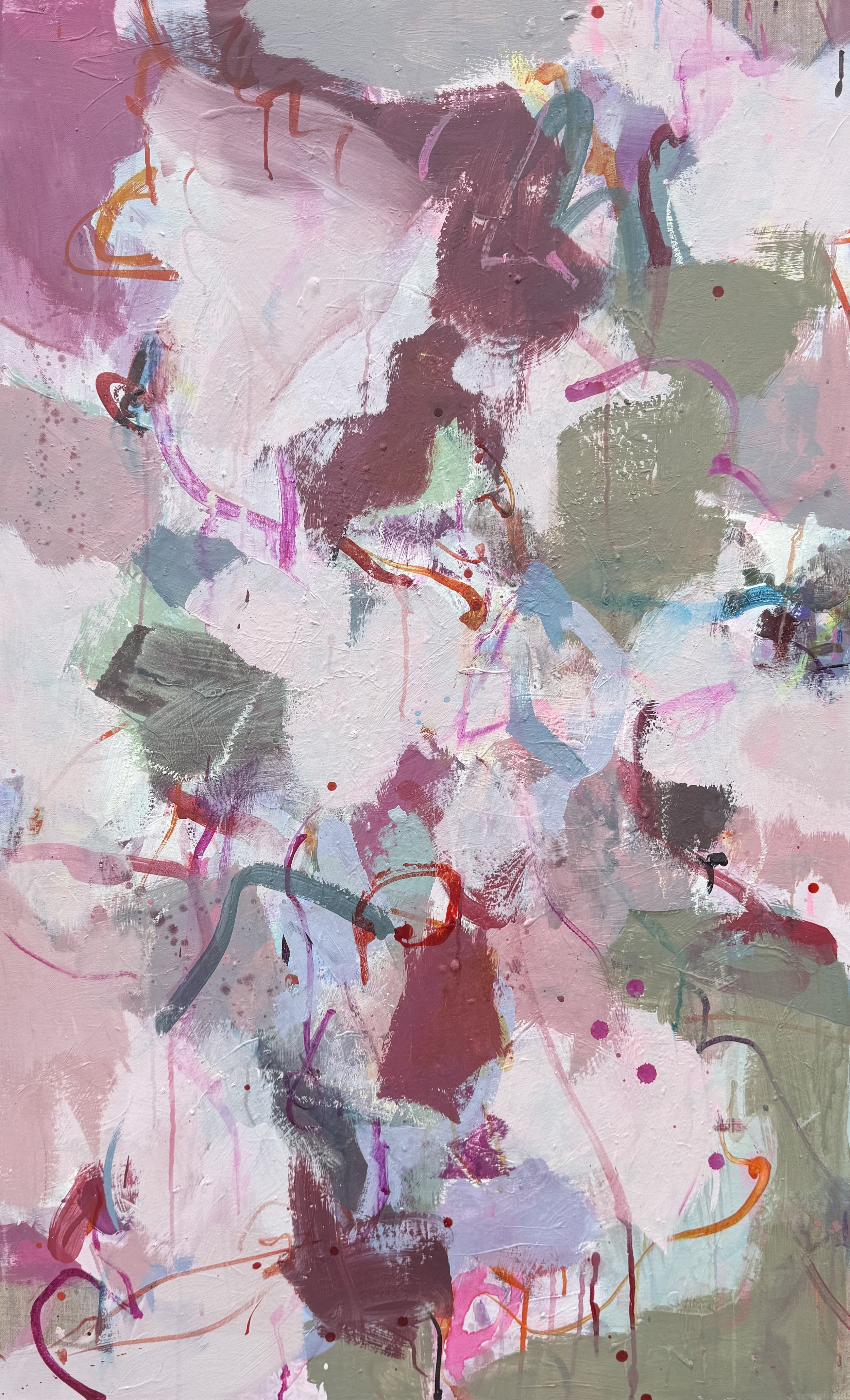 'Improvisation' acrylic and mixed media on canvas, 125 x 80 cm