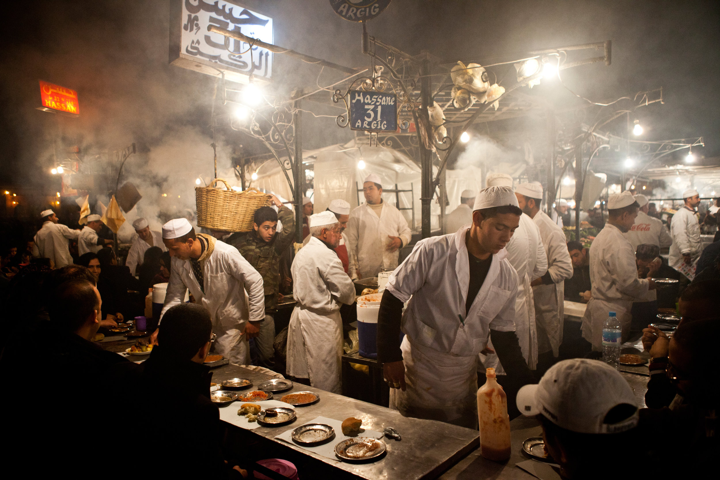 Jemaa el Fna Food Stall, Marrakech, Morocco.jpg