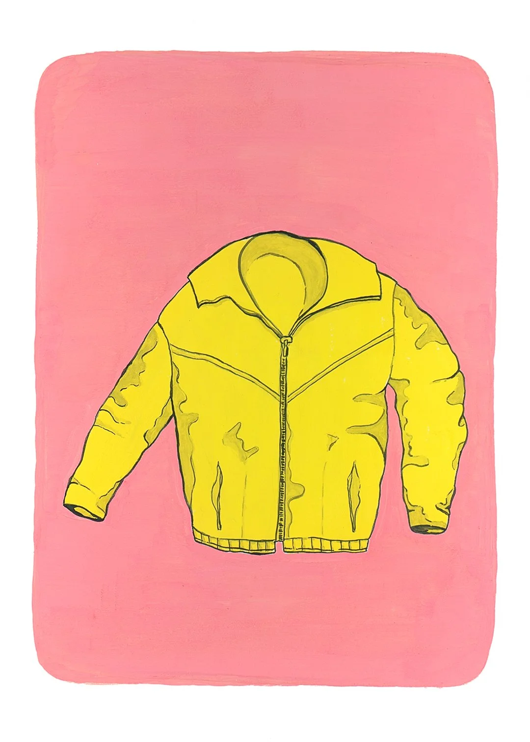 Grandpa Milton's yellow coat. Gouache on paper.