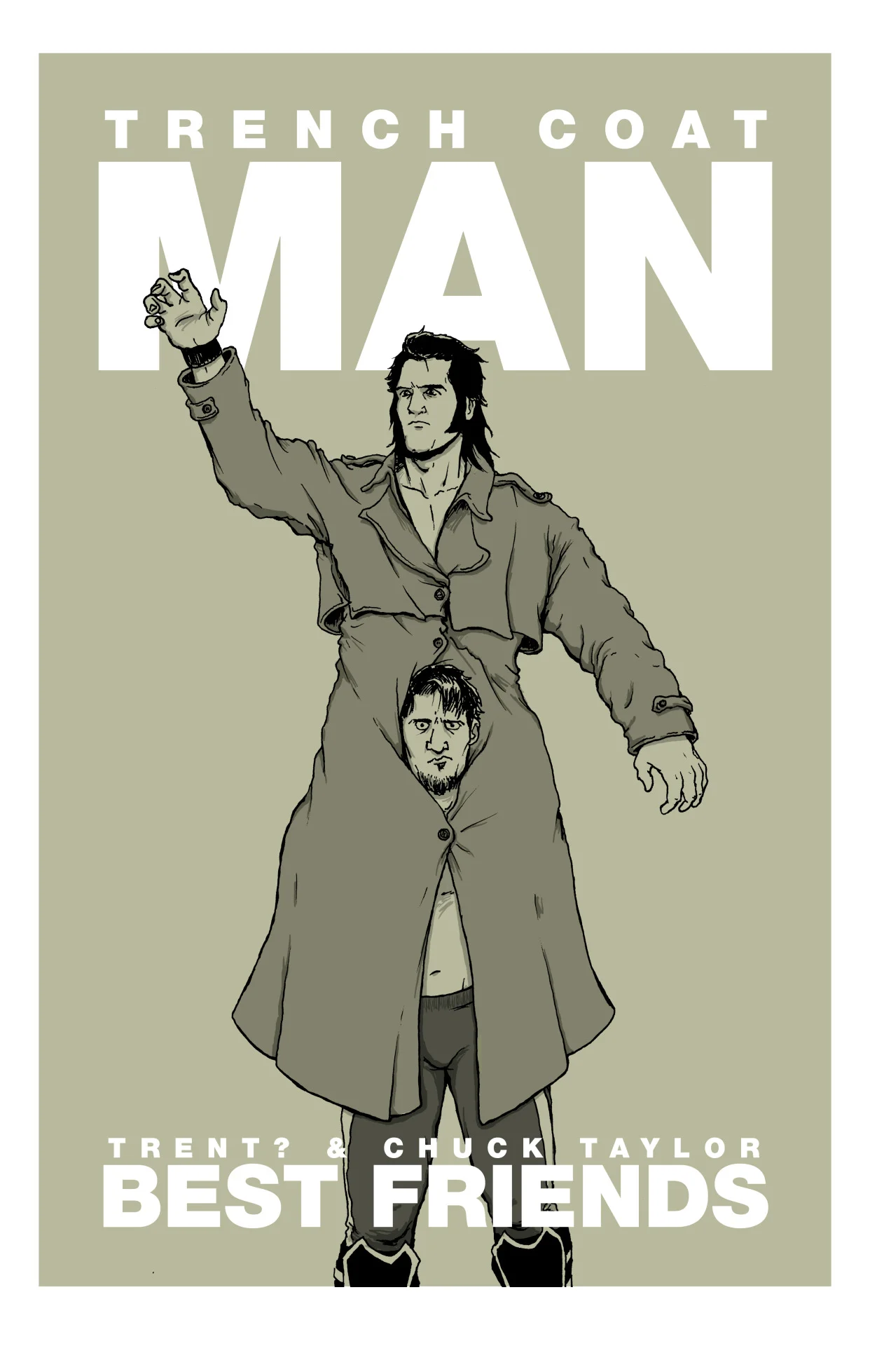T-shirt design for professional wrestlers Trent Baretta and Chuck Taylor.
