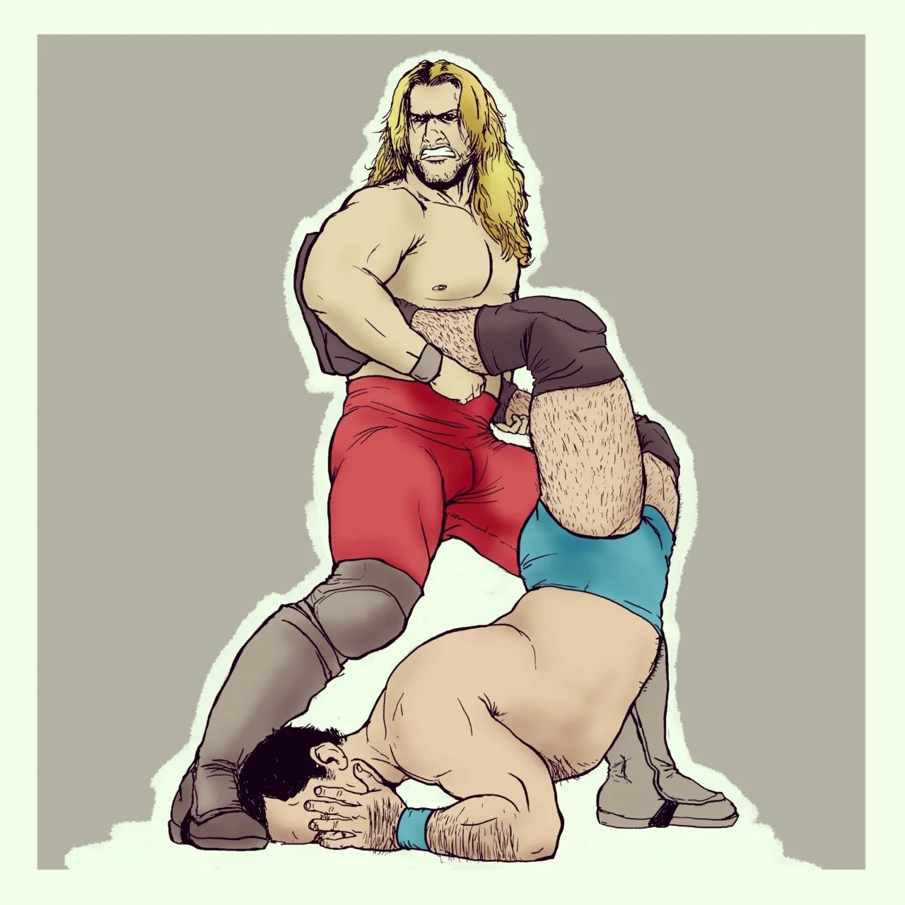Chris Jericho illustration in color, featured in black & white in The Plainest Plane Vol. 2.