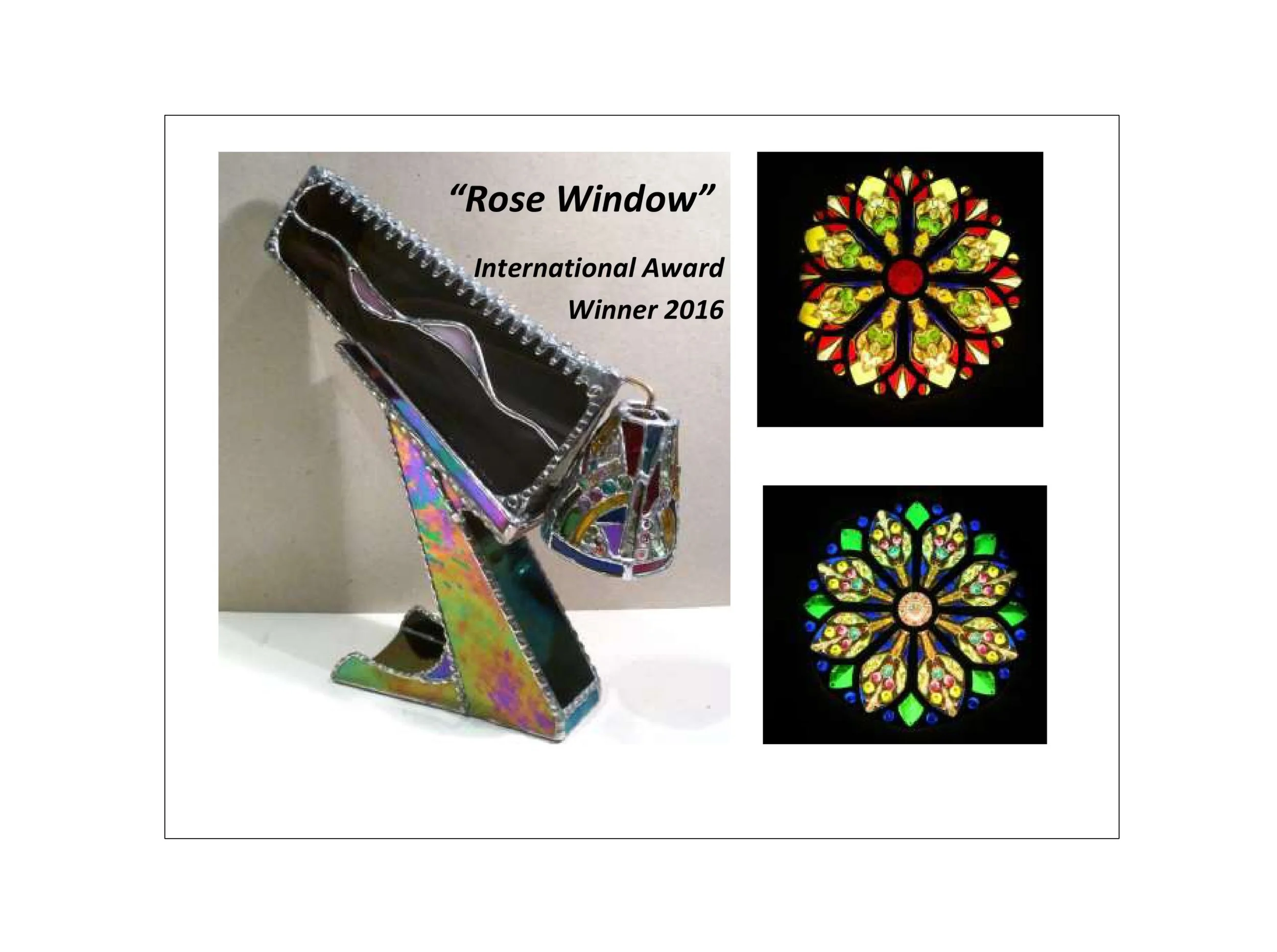 "Rose Window" on parlour stand