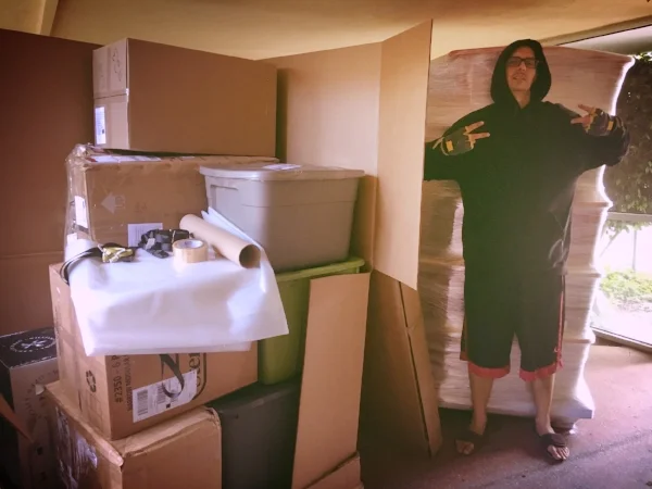 My Husband is 6'7" and both crates were his height. 