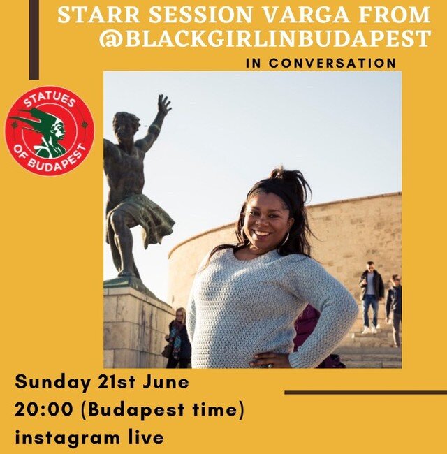 Going LIVE this Sunday at 8pm (Budapest time) on @StatuesofBudapest on Instagram.⁠
⁠
We will discuss the two black statues in Budapest that I love, life in Budapest during the Black Lives Matter movement, and talk about the racism in Budapest as a wh