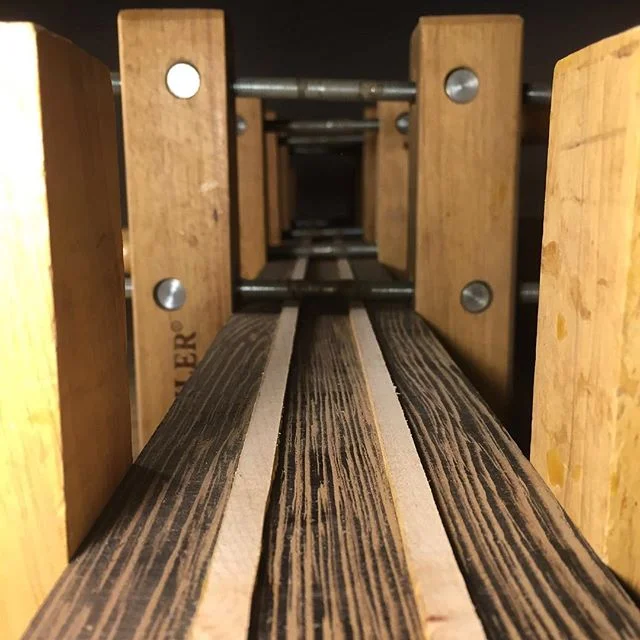 Neat shot from the shop today #wenge  #dowoodworking #luthierlife #guitarlife #handmadeguitar #handmadeguitars #guitarsdaily #electricguitars #luthier #luthiery #extendedrange #bassguitar #guitarbuild #guitarneck #guitarbuilder #guitarbuilding #guita