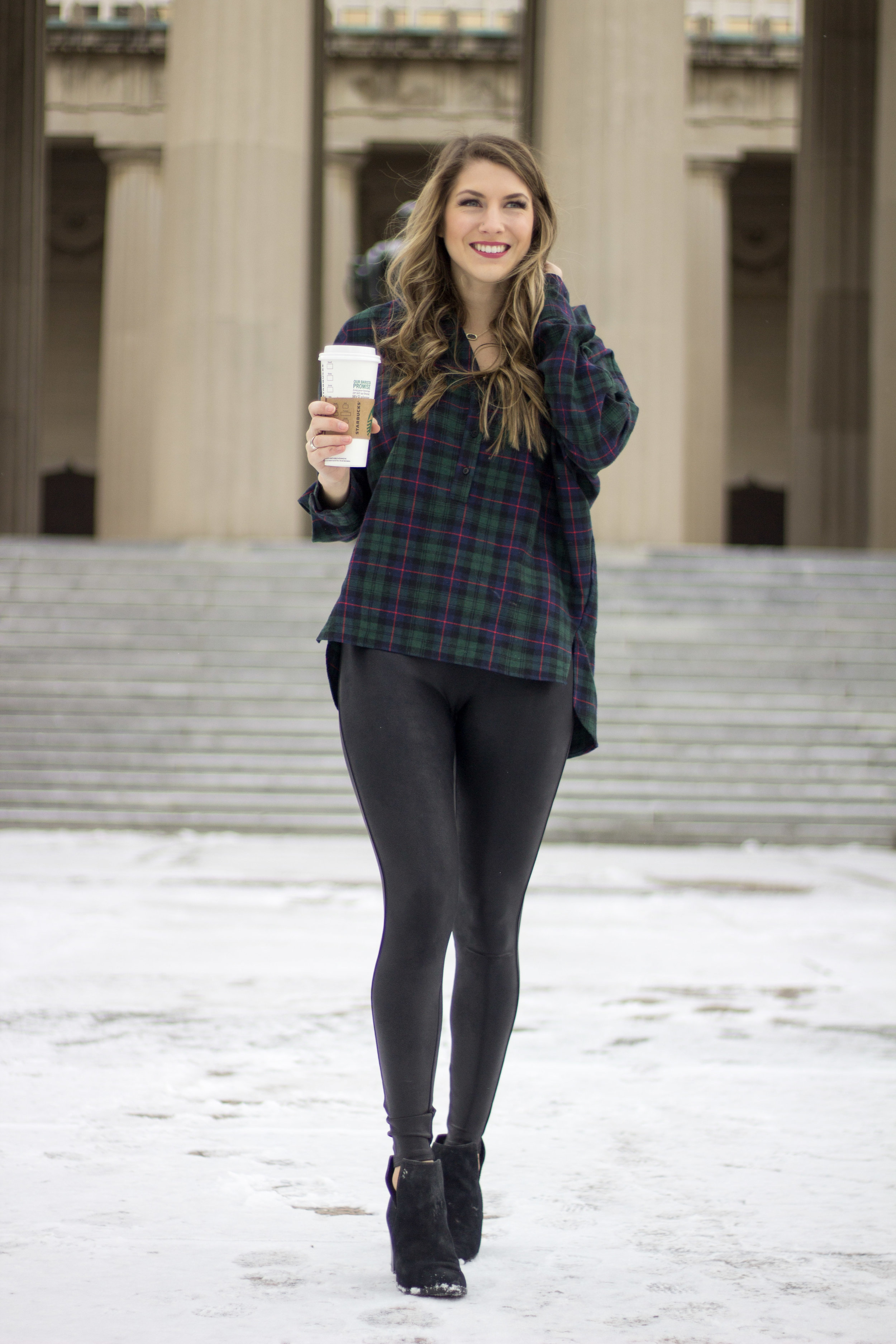 Spanx Leather Leggings Review (and the cutest under $20 flannel