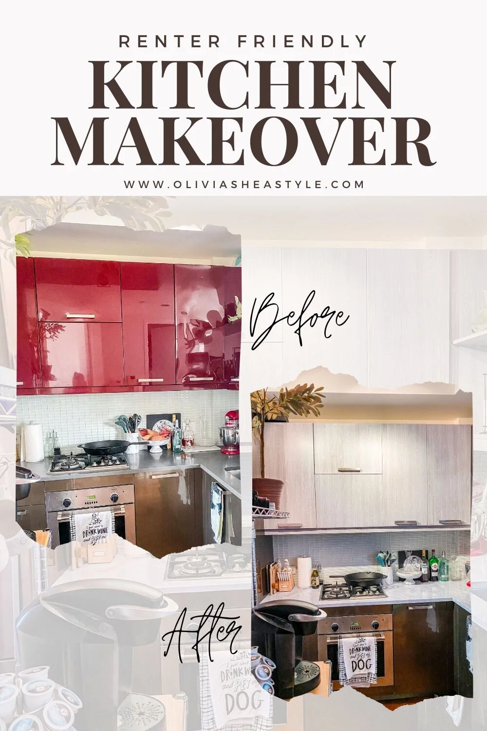 Under $150 Rental Friendly Kitchen Makeover — Olivia Shea Style