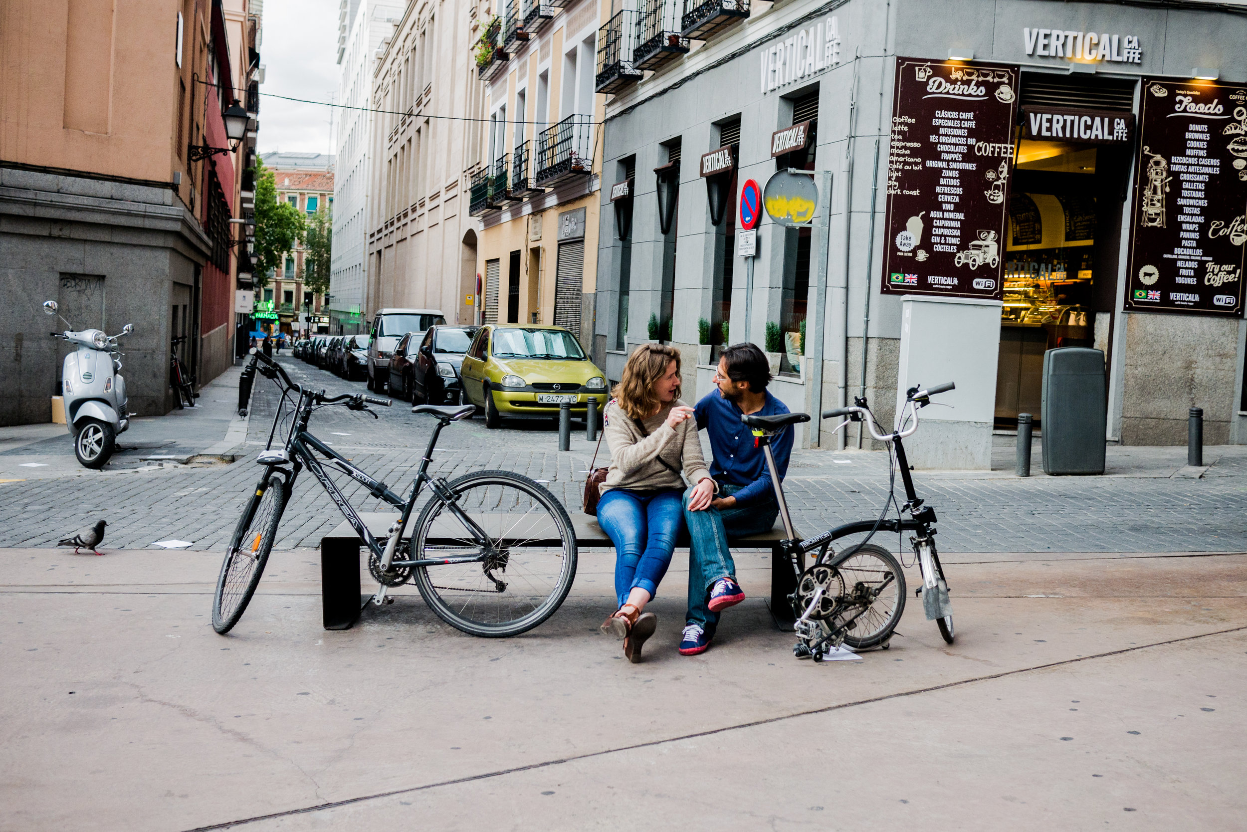 Bench Bike Couple 