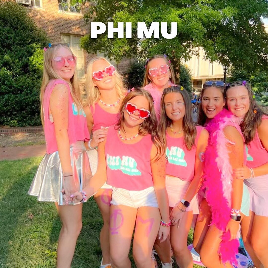 MEET OUR CHAPTERS: Phi Mu🤗🫶🏻

Phi Mu was originally founded in 1852 at Wesleyan College in Macon, Georgia. This makes Phi Mu the second oldest secret sorority for women in the nation. Our Gamma Lambda chapter found its way to UNC in 1964. Our nati