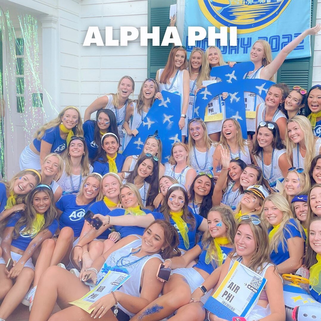 MEET OUR CHAPTERS: Alpha Phi🤗🫶🏻 

Hi from the girls of Alpha Phi!!! Aphi was founded in 1872 at Syracuse University, and our Kappa Alpha chapter was founded at UNC in 2016! Our national philanthropy is the Alpha Phi Foundation, which supports wome