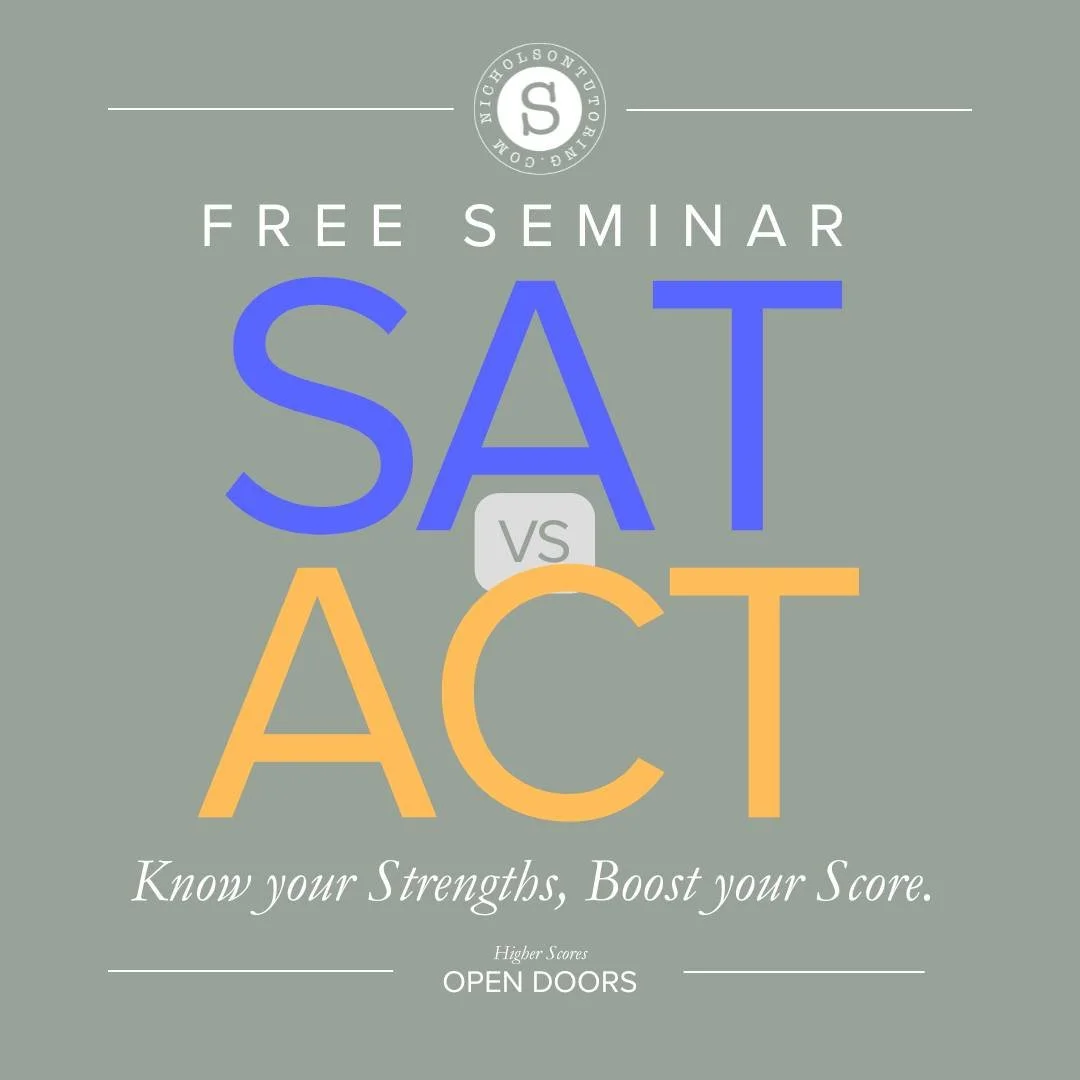 New to standardized tests? Join Sara for a Free Webinar: ACT vs. SAT: Know your Strengths, Boost your Score. You&rsquo;ll learn the differences between the SAT and the ACT and how to decide which test you should take. This webinar is free, but you mu