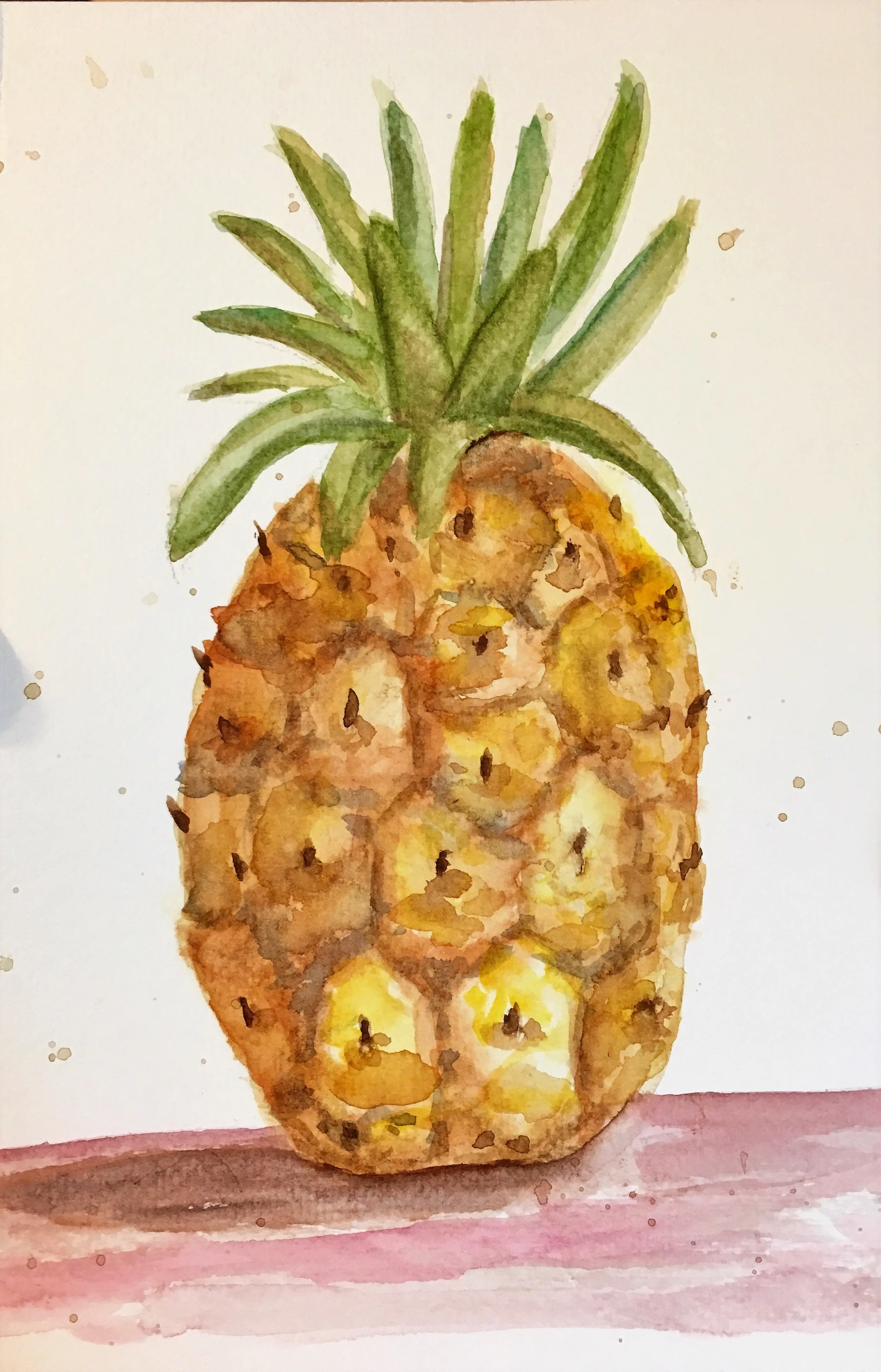 Pineapple Watercolor class $22