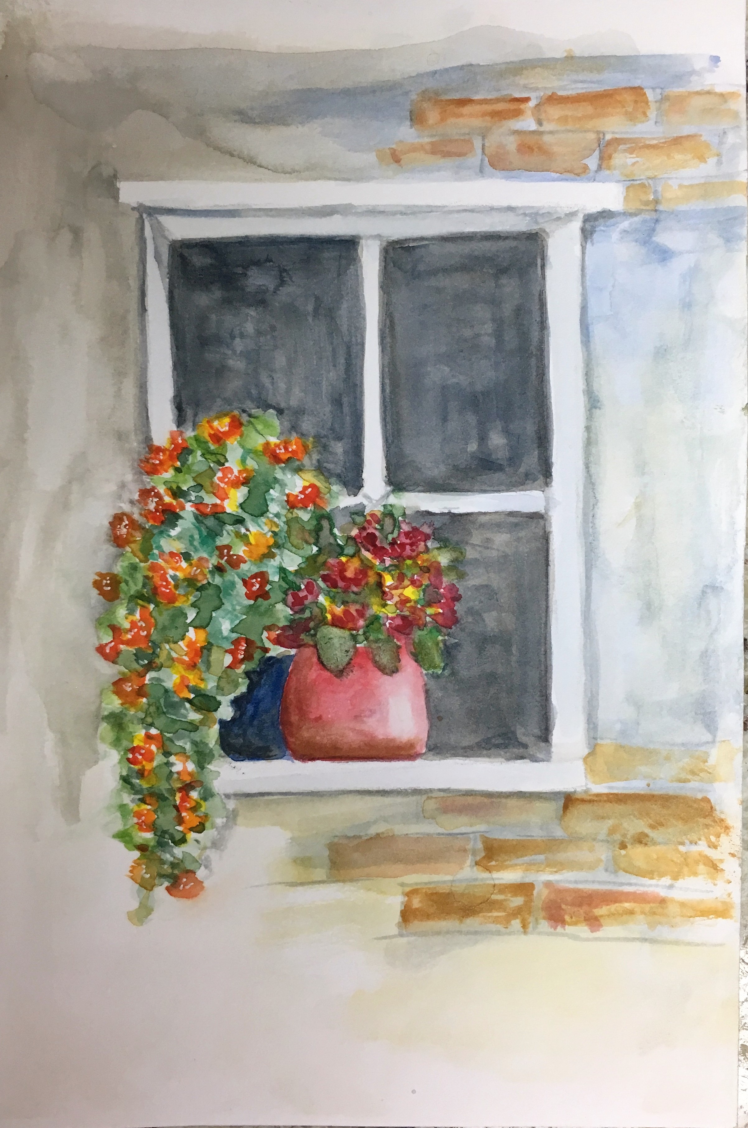 Rustic Window Watercolor  $22