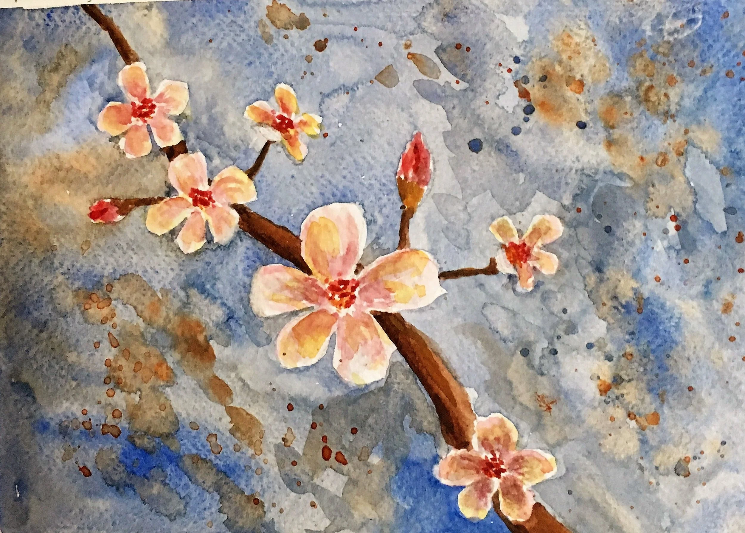 Cherry Blossoms Watercolor Class $22