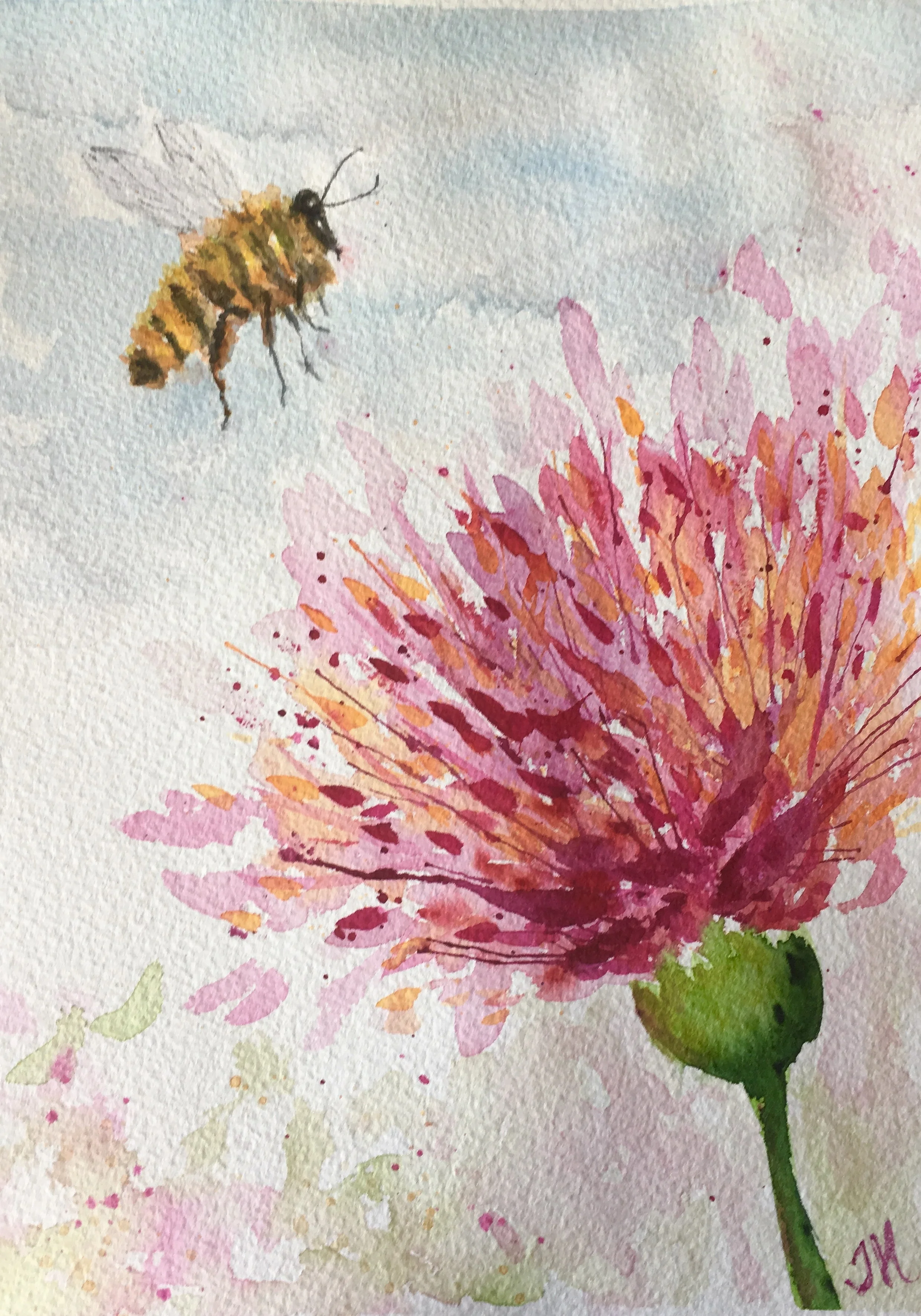 Busy Bee Watercolor Class  $22