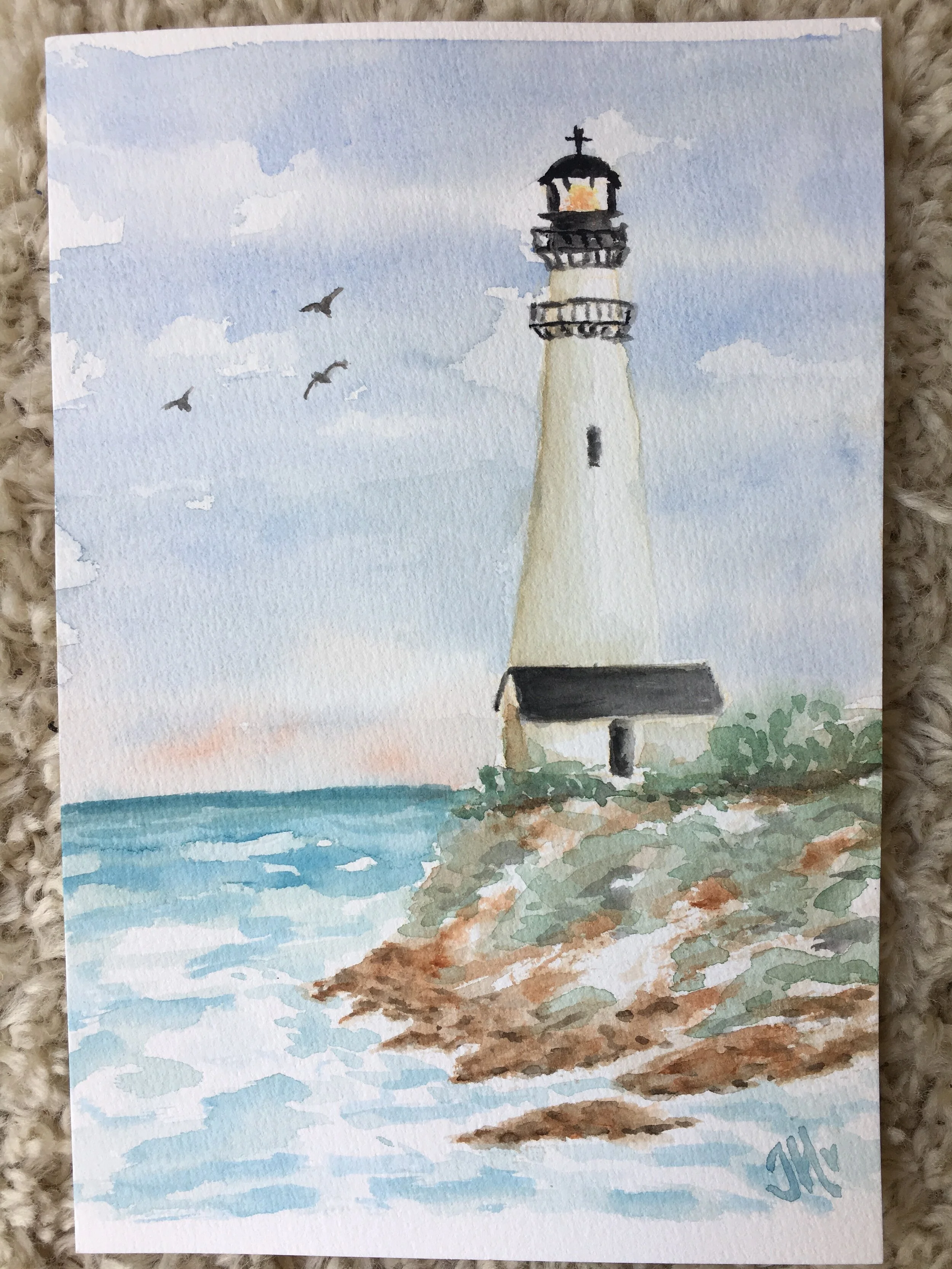 Rocky Lighthouse watercolor class  $22